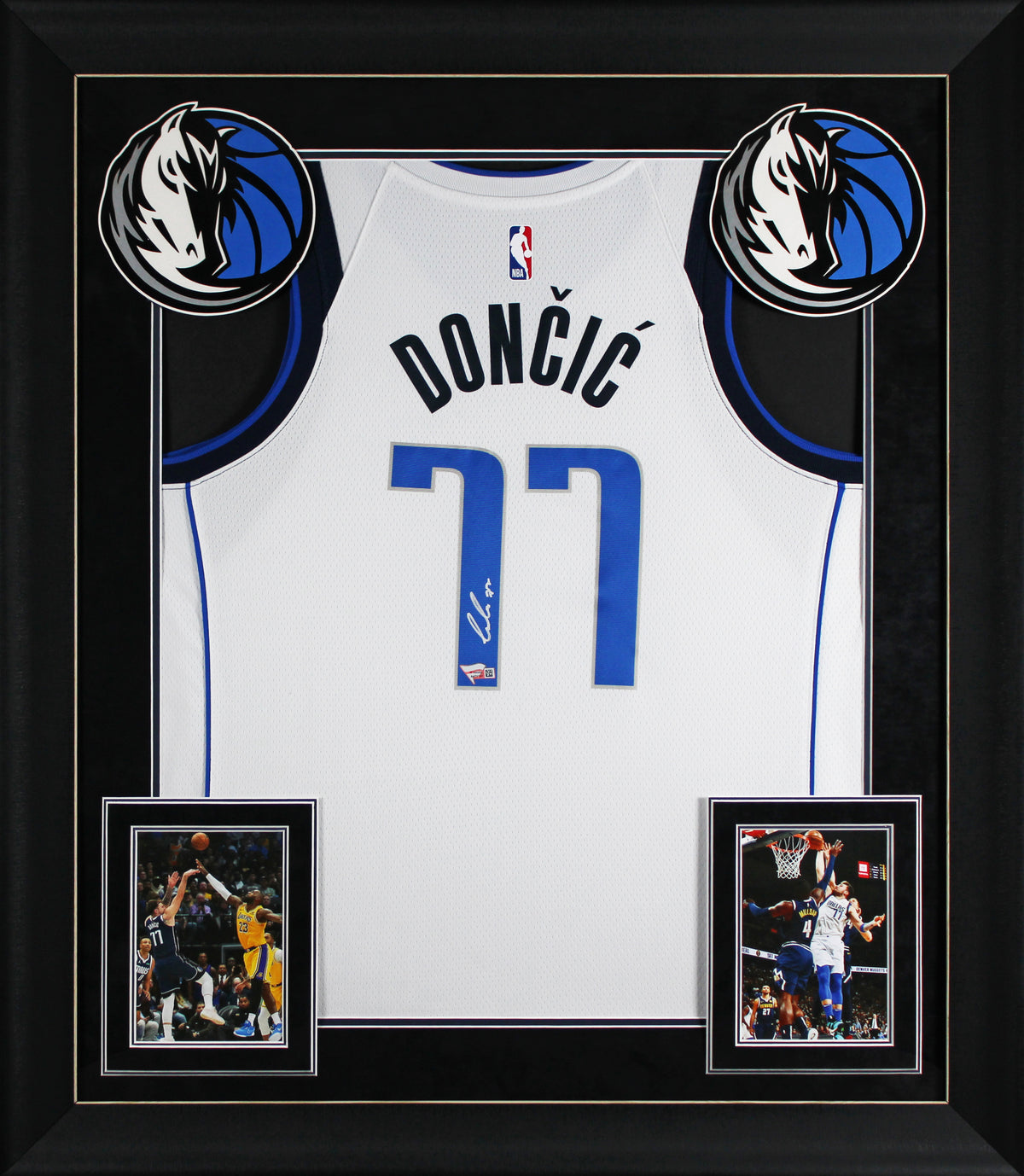 Mavericks Luka Doncic Signed White Nike Framed Jersey Fanatics #A473124