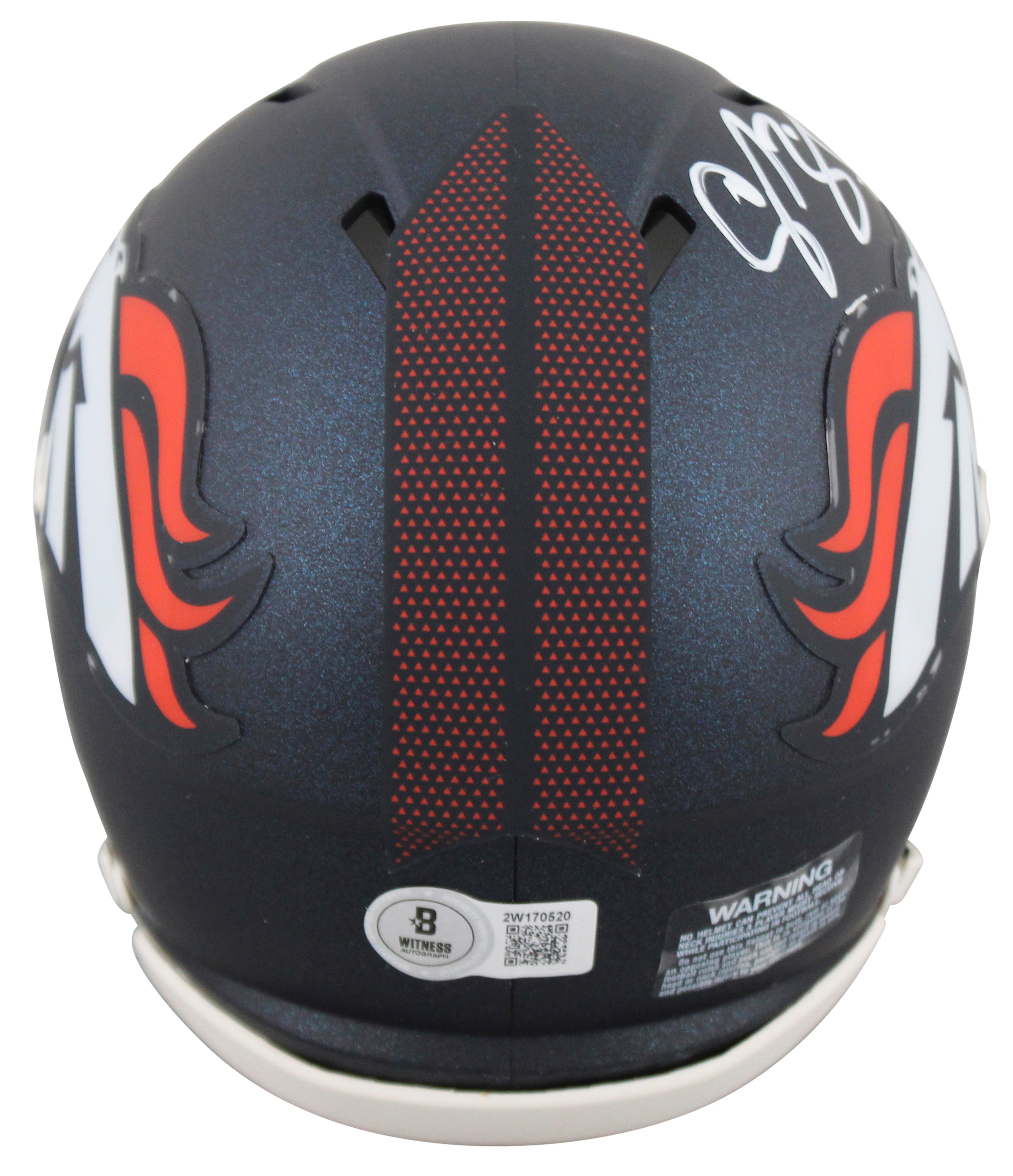 Broncos Champ Bailey Signed 2024 Speed Mini Helmet W/ Case BAS Witnessed