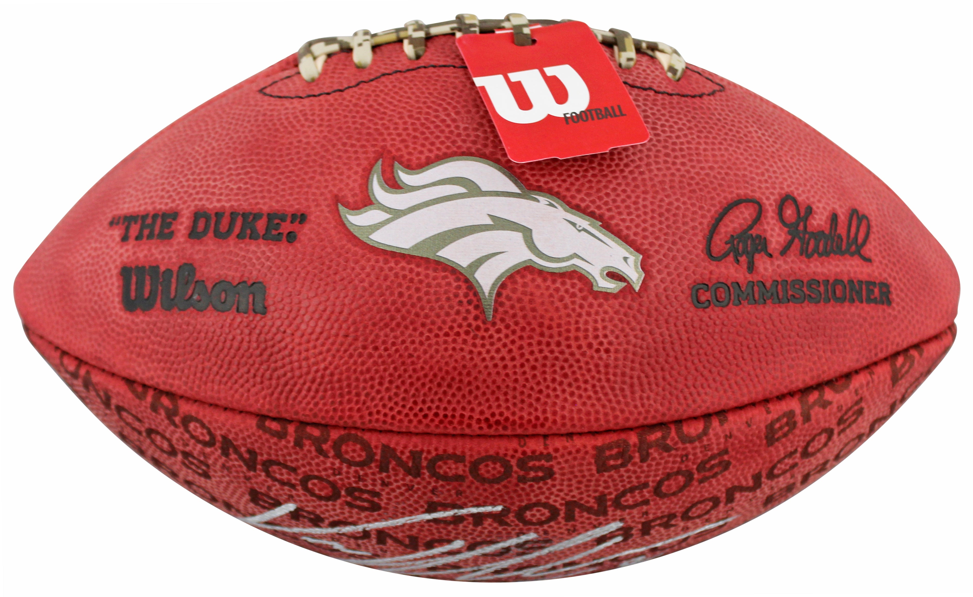 Broncos Von Miller Signed Wilson "Duke" Team Showcase Football W/ Case BAS Wit