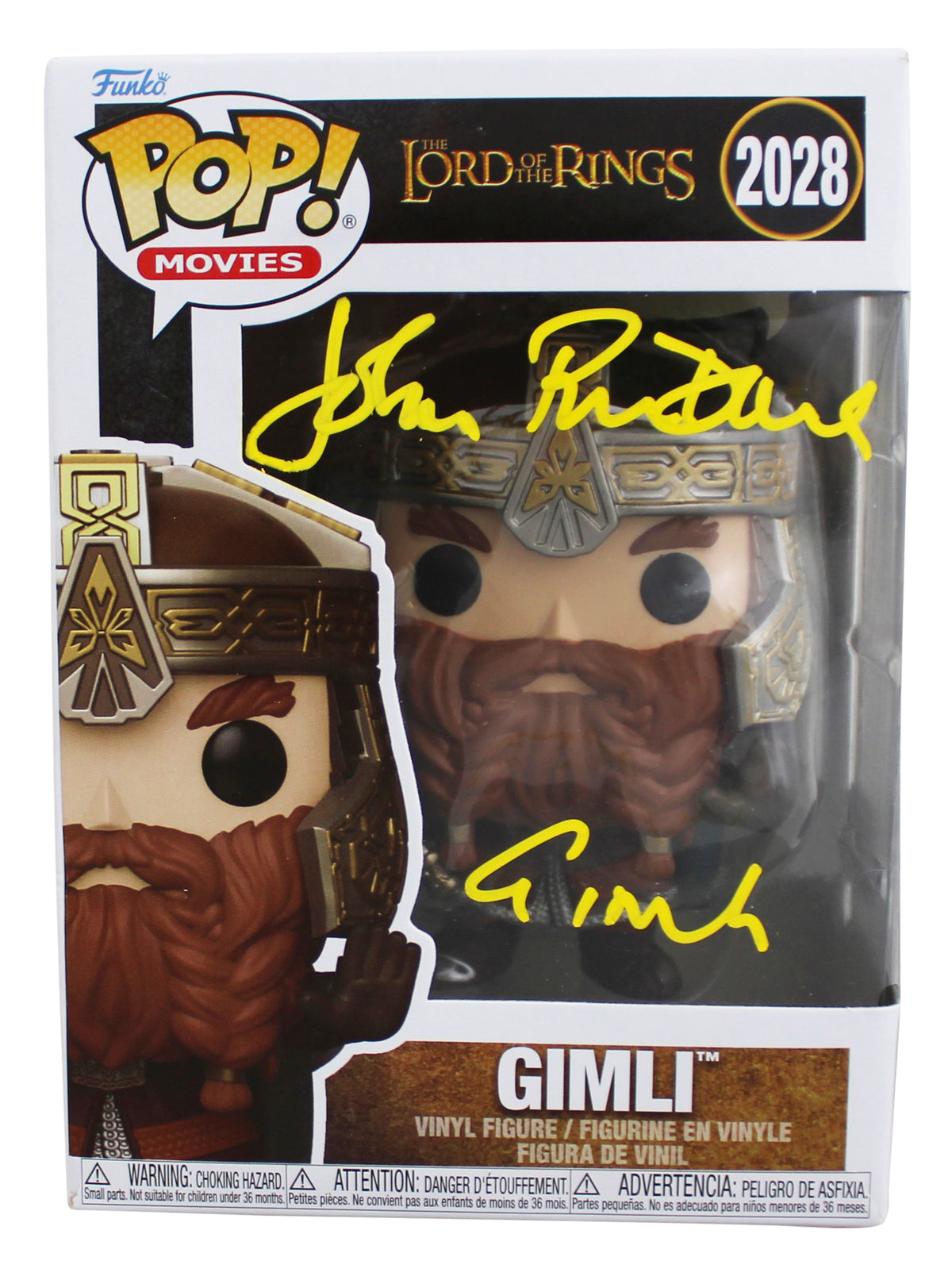 John Rhys-Davies LOTR "Gimli" Signed #2028 Funko Pop Figure BAS Wit #5W070141