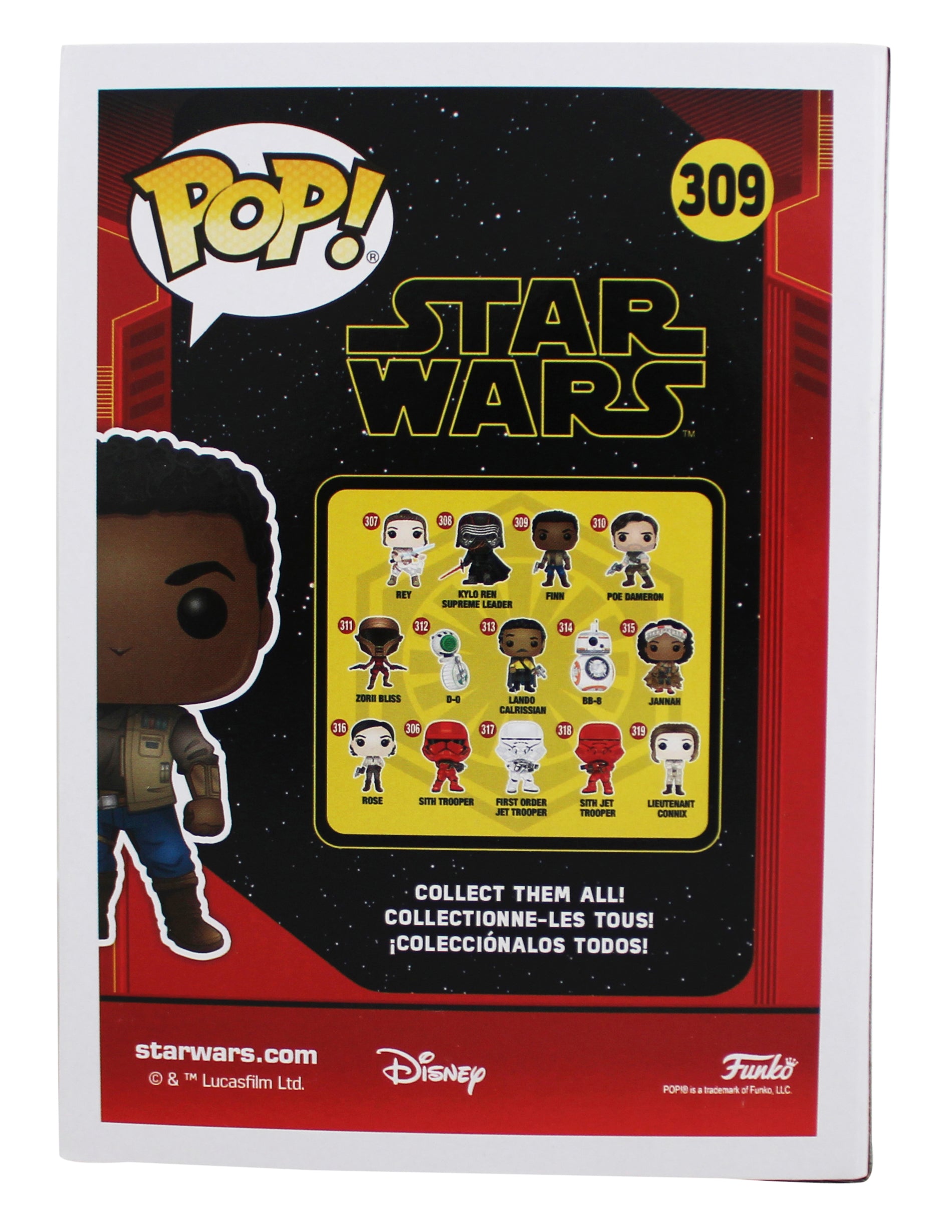 John Boyega Star Wars Signed Finn #309 Funko Pop Vinyl Figure PSA/DNA #AM92883