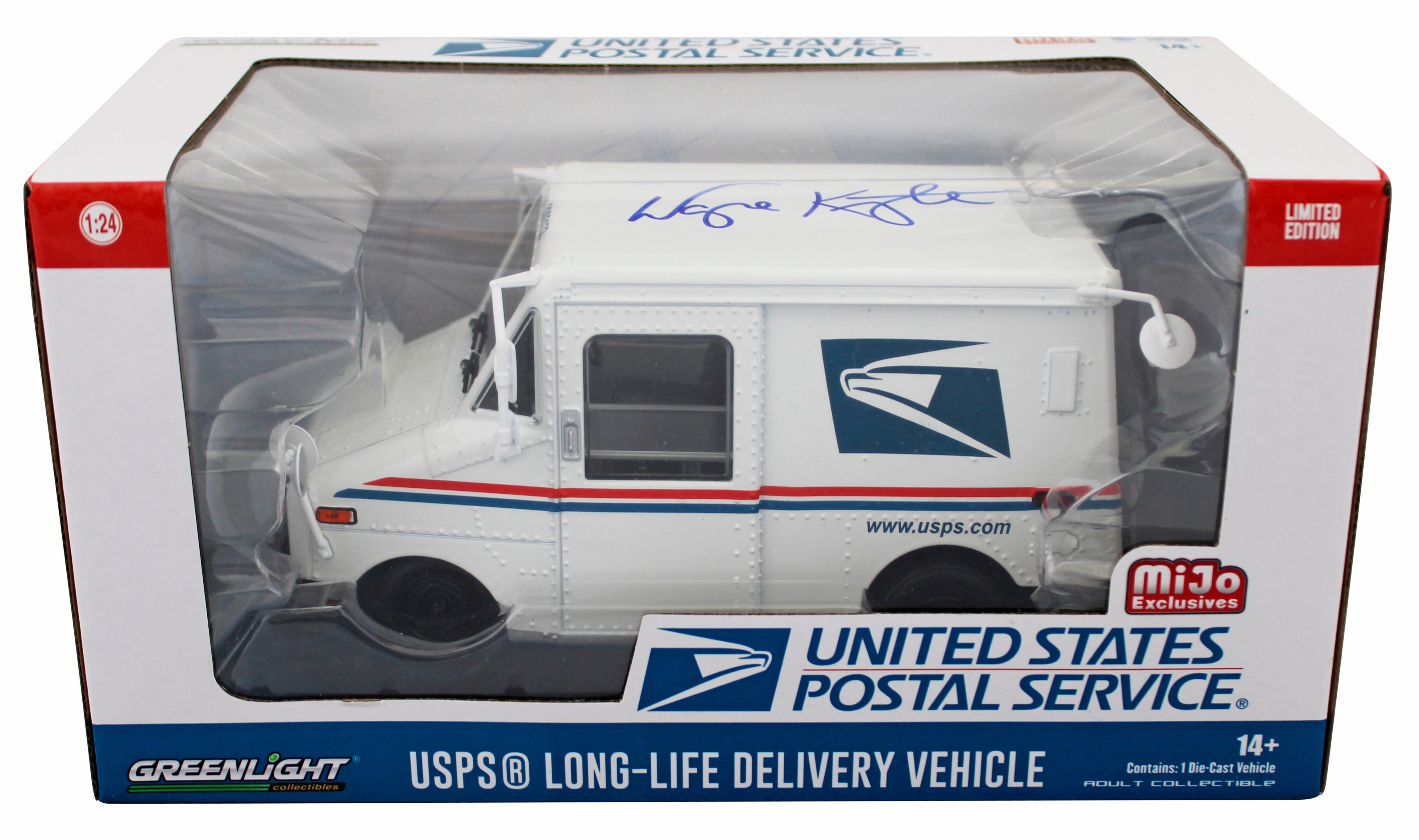 Wayne Knight Seinfeld Authentic Signed 1:24 Die Cast Metal USPS Truck BAS Wit