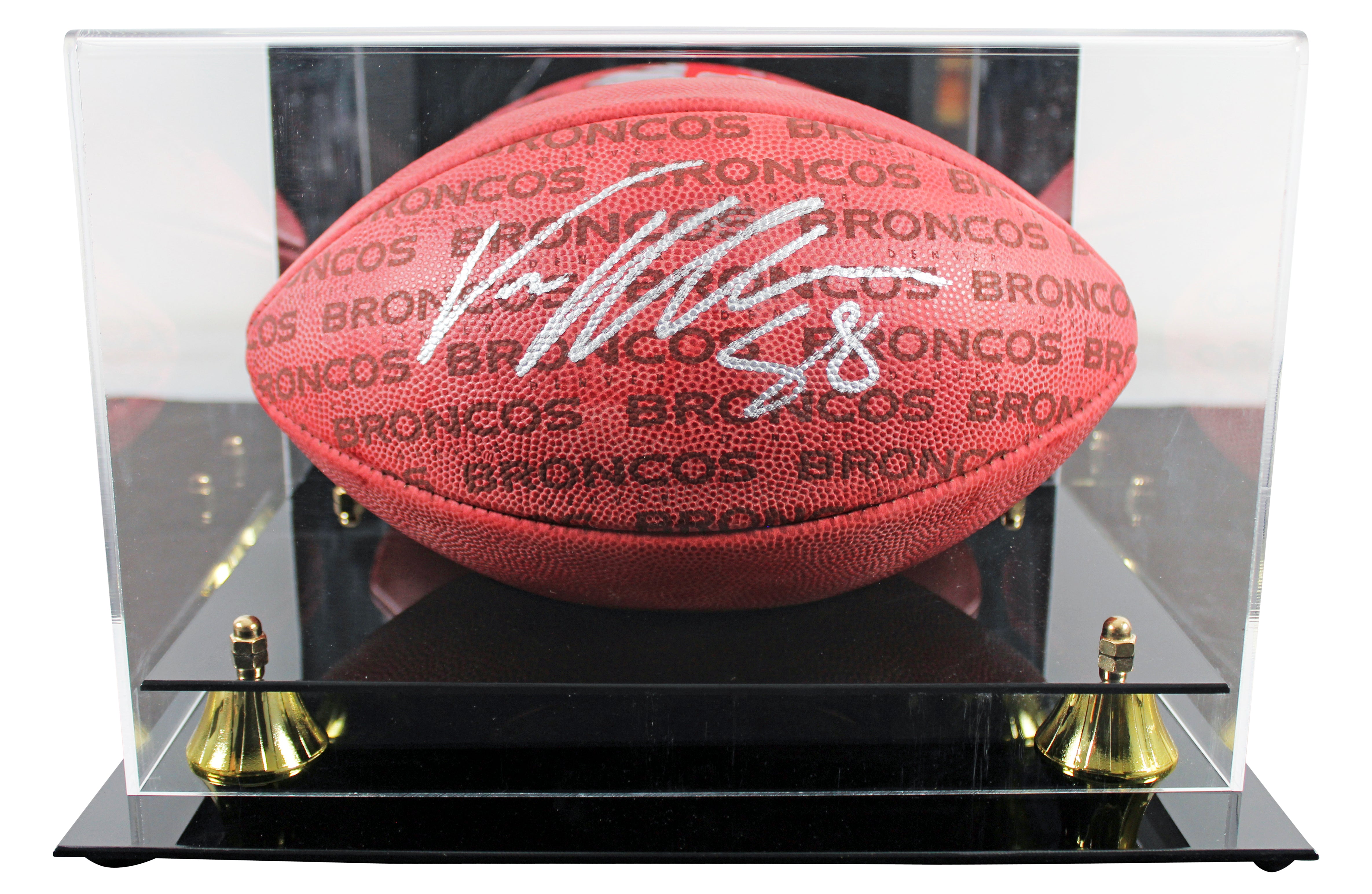 Broncos Von Miller Signed Wilson "Duke" Team Showcase Football W/ Case BAS Wit