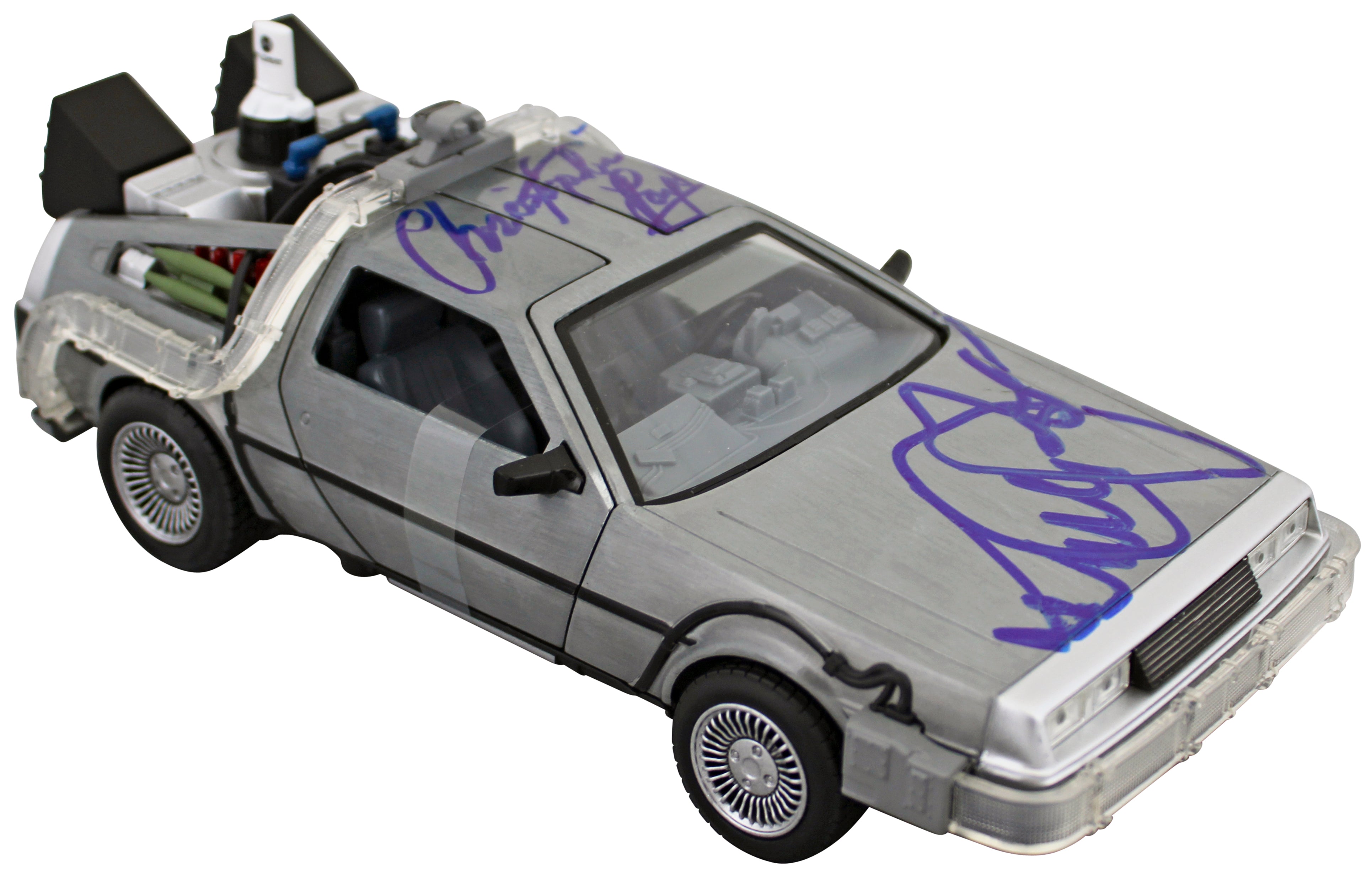 Christopher Lloyd & Michael J. Fox Back To The Future Signed 1:24 DeLorean BAS