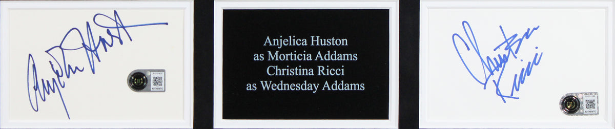 Anjelica Huston & Christina Ricci The Addams Family Signed Framed Display BAS