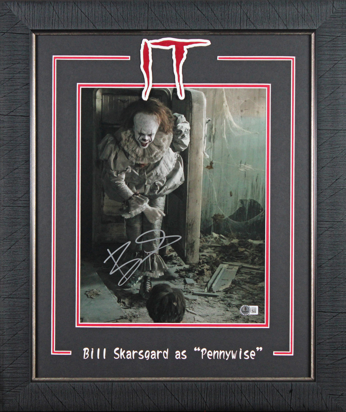 Bill Skarsgard It Authentic Signed 11x14 Framed Vertical B&W Photo BAS