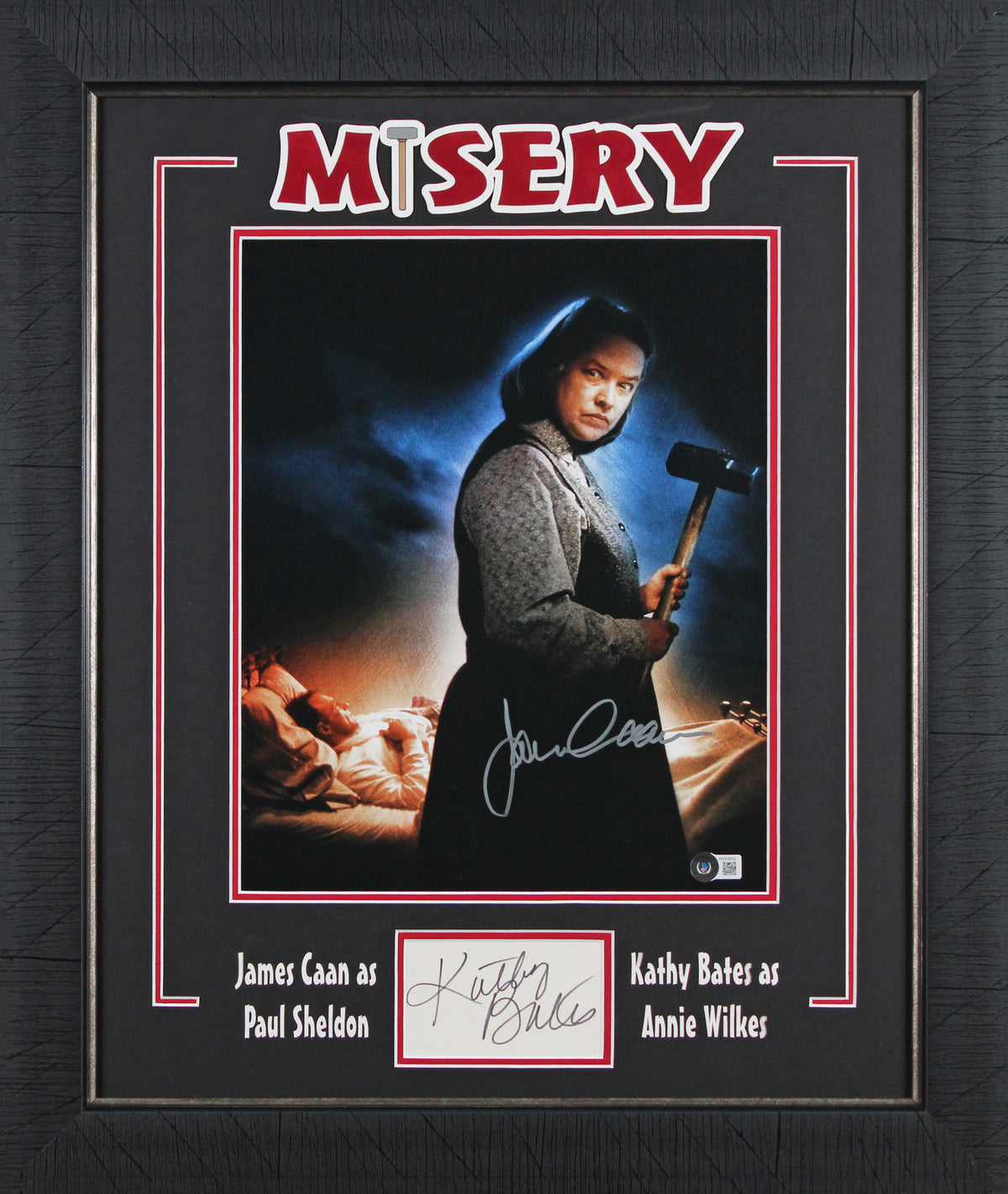 Kathy Bates & James Caan Misery Authentic Signed Framed Display BAS #WV23652