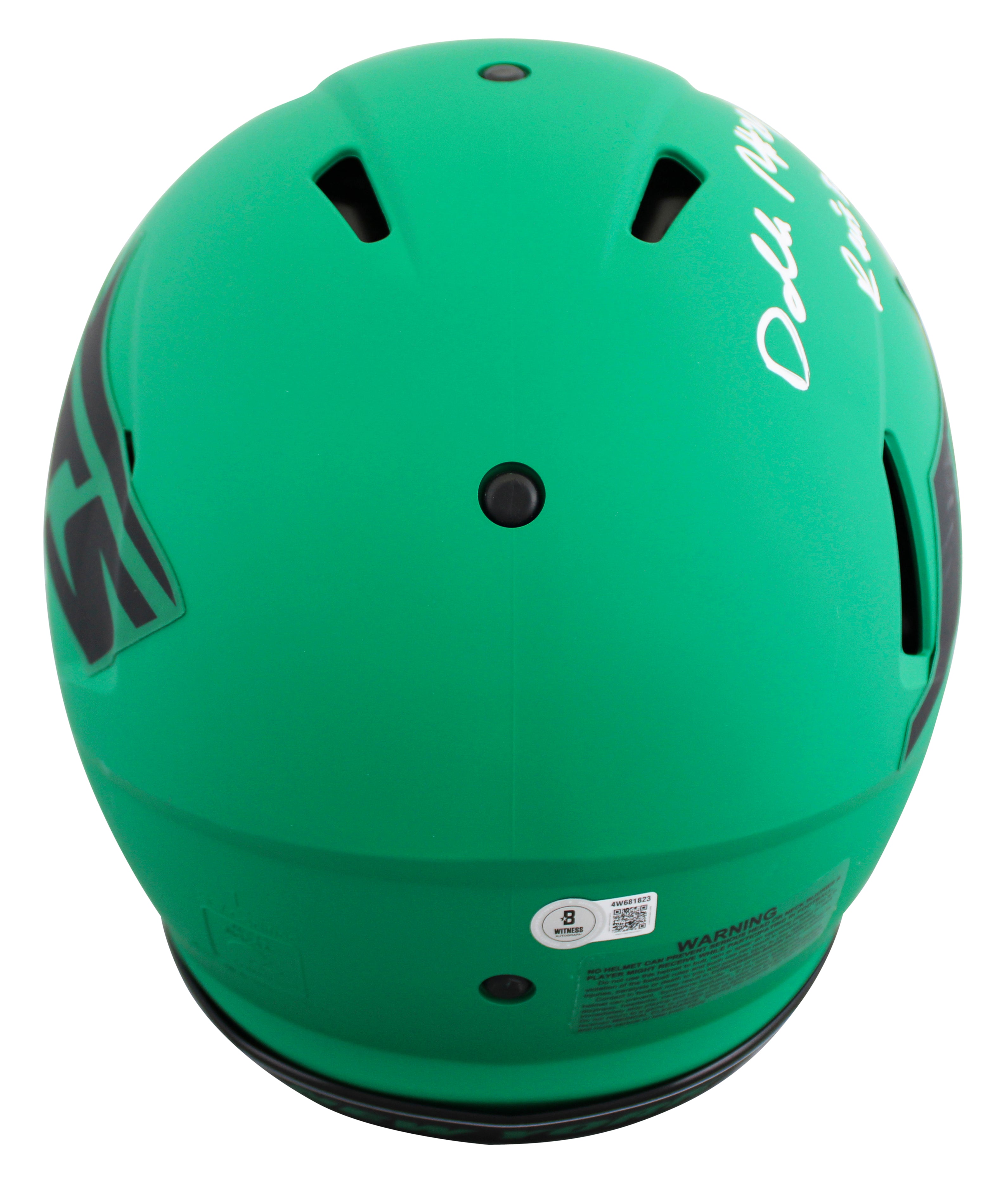 Jets Darelle Revis "2x Insc" Signed Rave Full Size Proline Helmet BAS Witnessed
