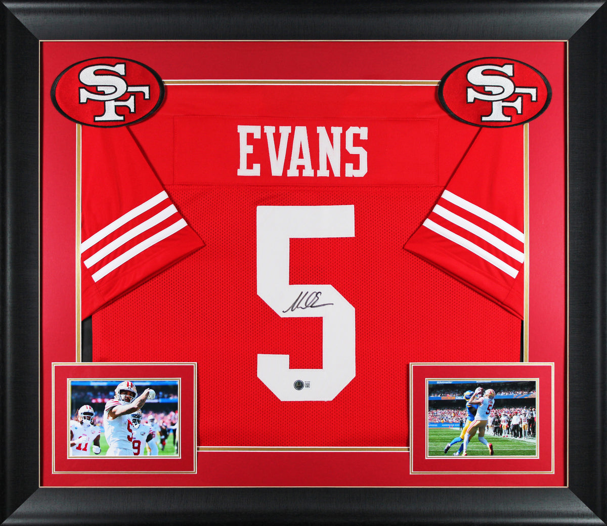 Mike Evans Authentic Signed Red Pro Style Framed Jersey BAS Witnessed 3