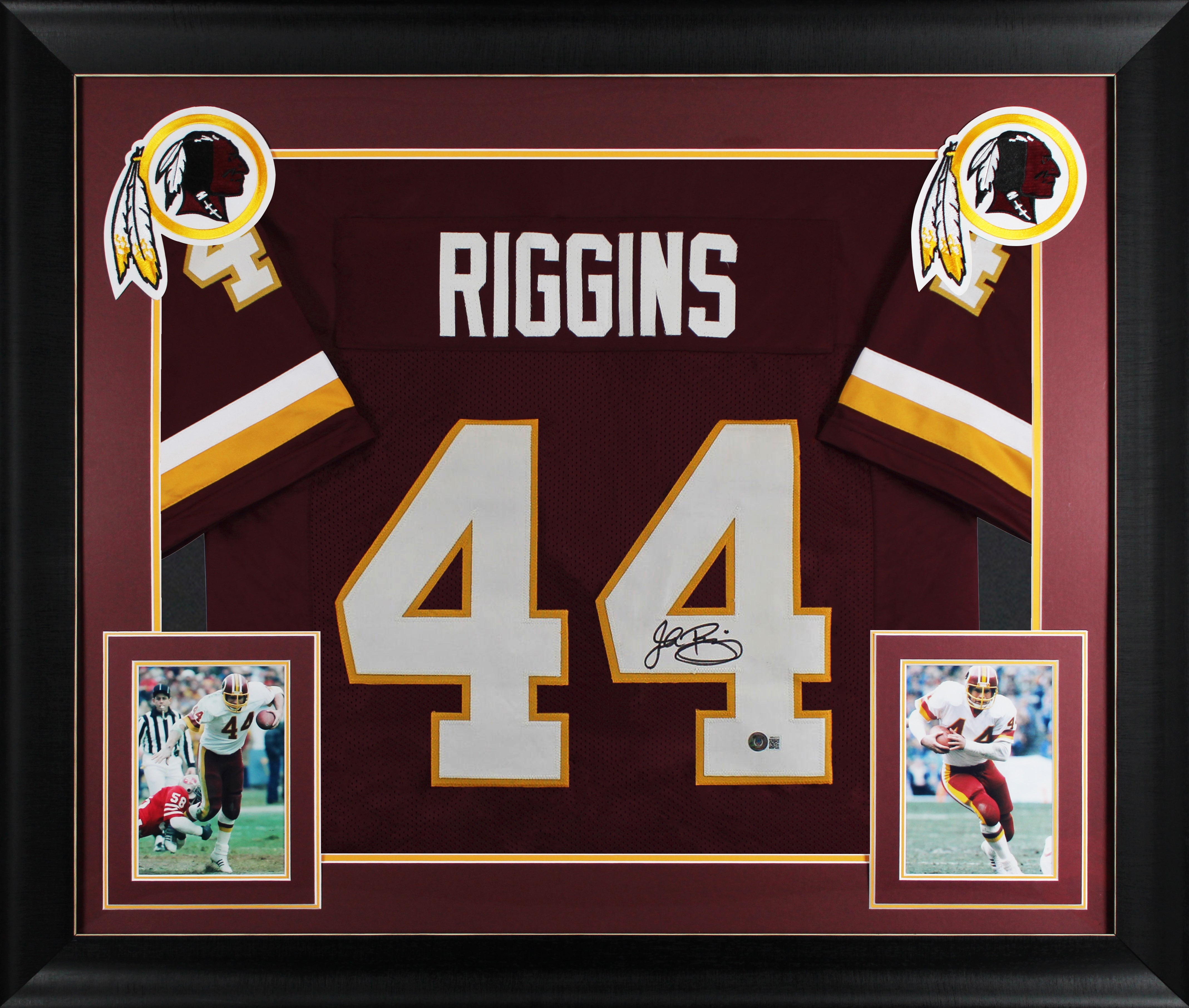 John Riggins Authentic Signed Maroon Pro Style Framed Jersey BAS Witnessed