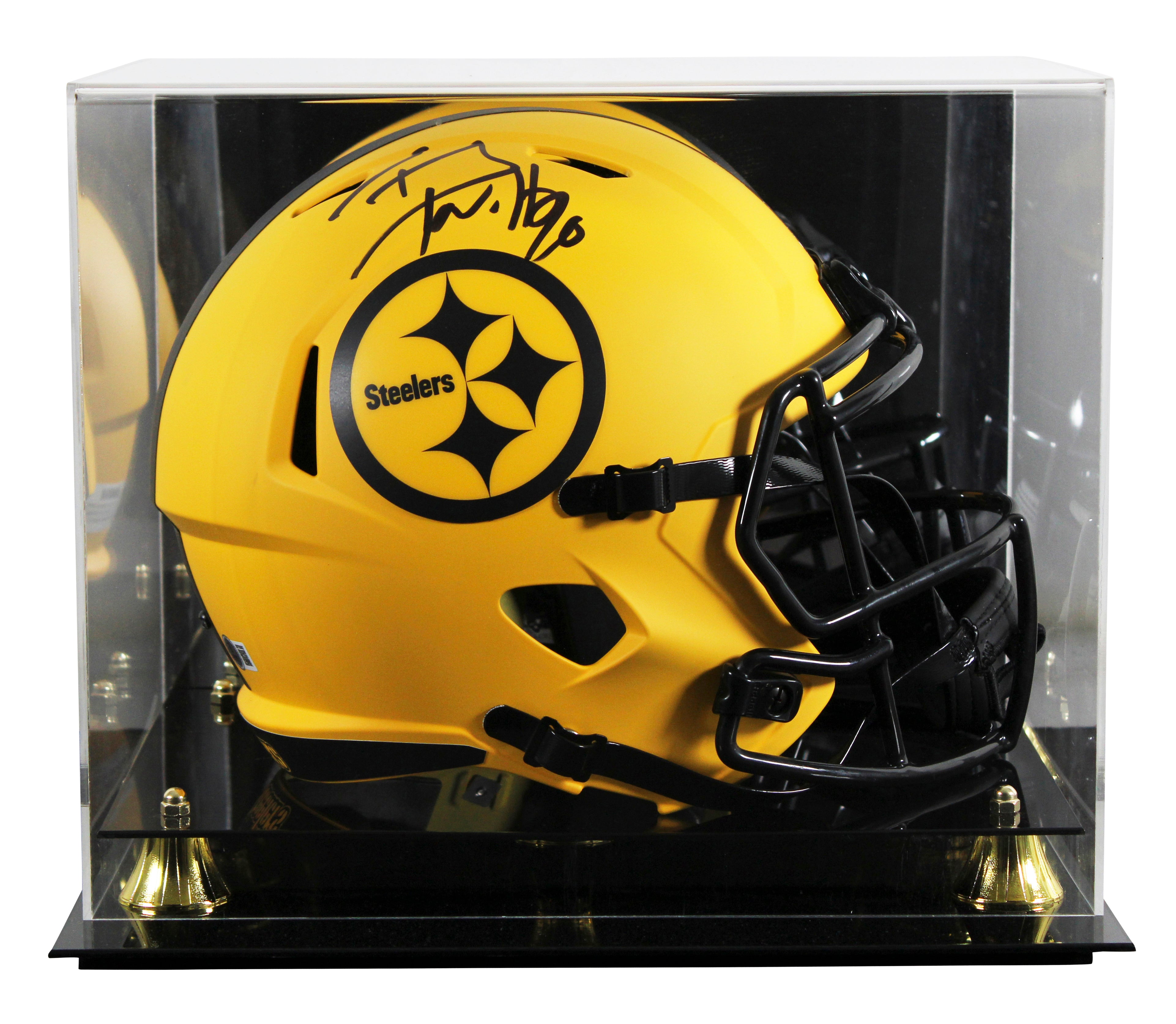 Steelers T.J. Watt Signed Rave Full Size Speed Rep Helmet W/ Case BAS Witnessed