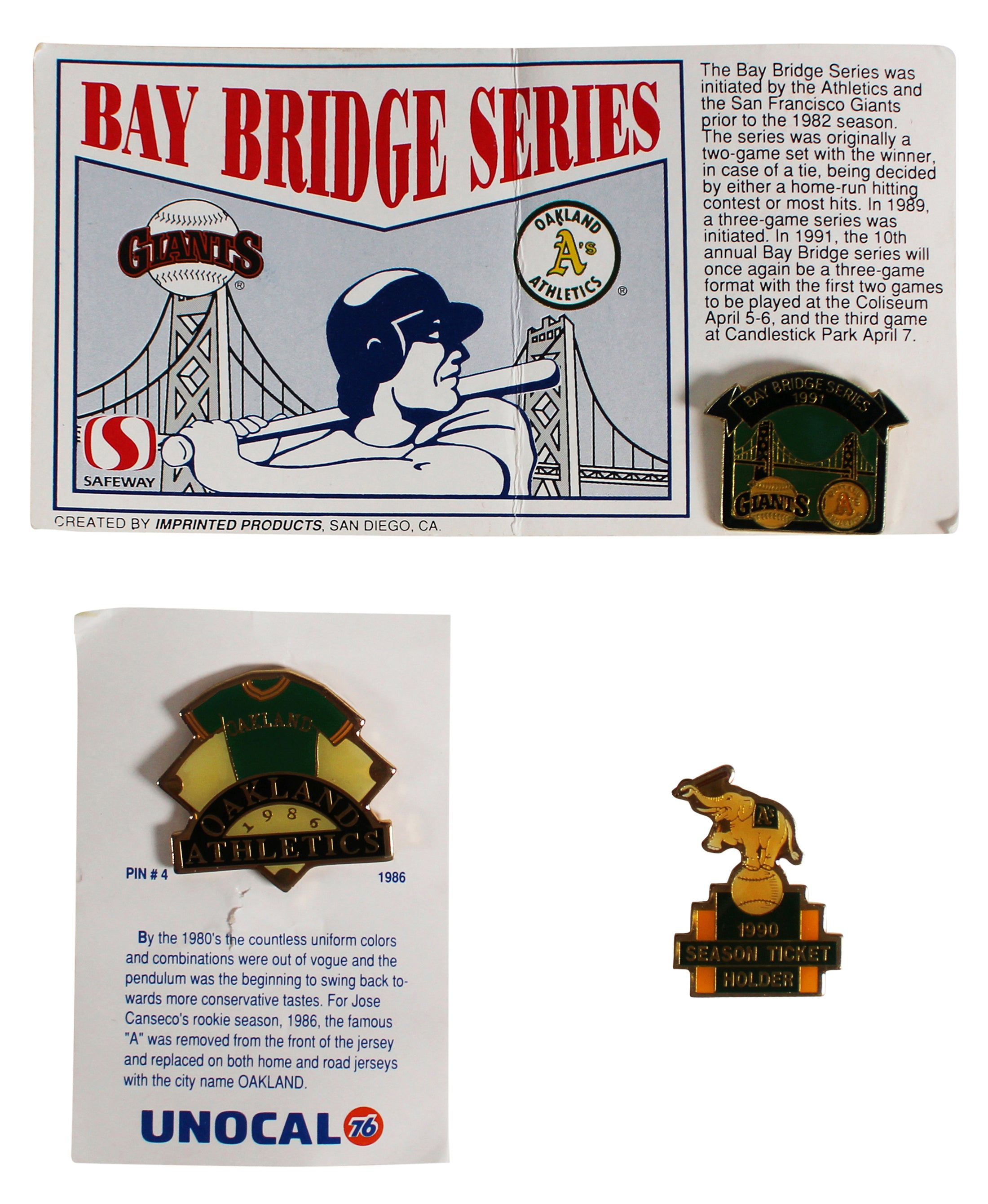 Athletics Assorted Collector Pin Set Un-signed 12