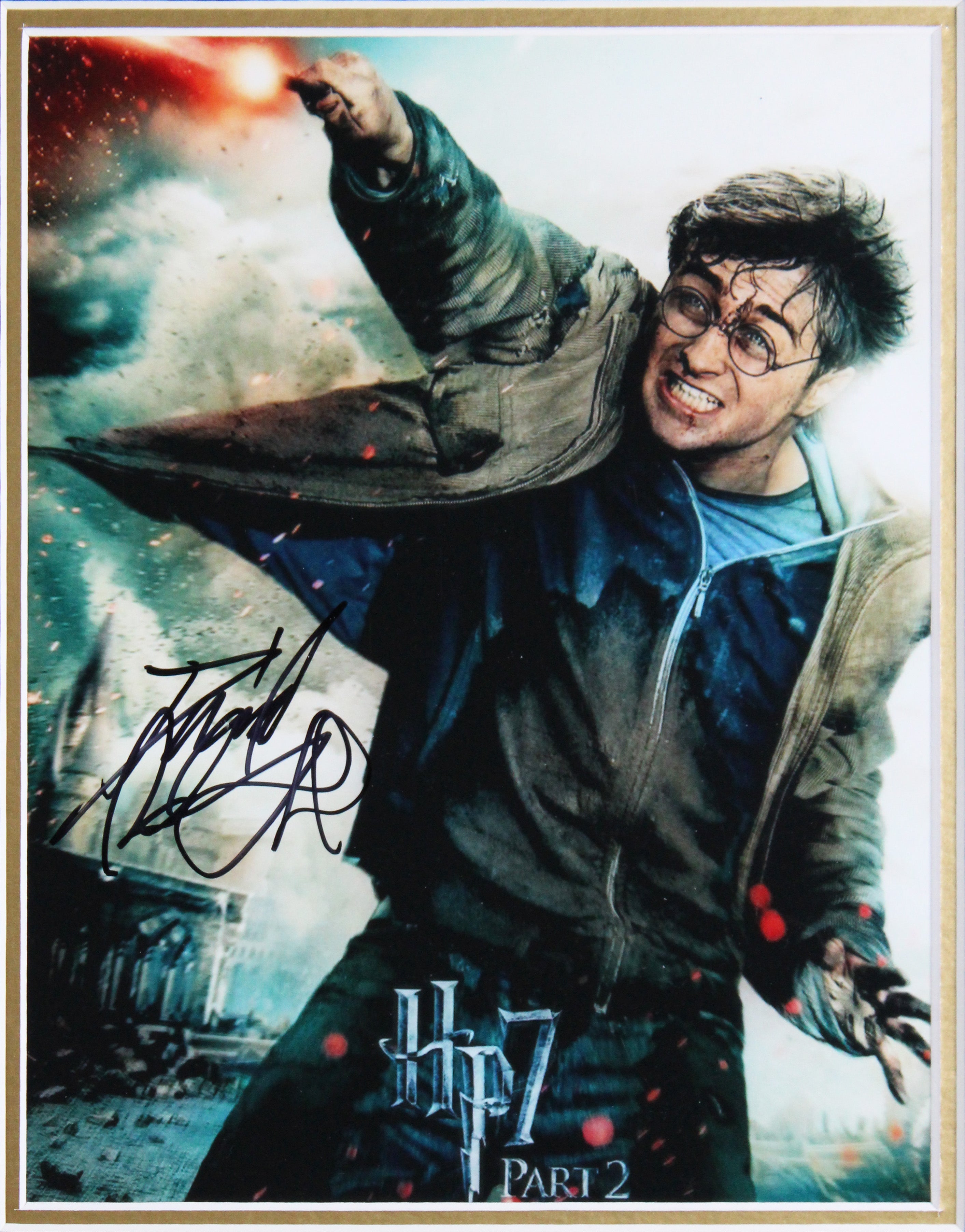 Daniel Radcliffe & Ralph Fiennes Harry Potter Signed Framed Display BAS #AE13818