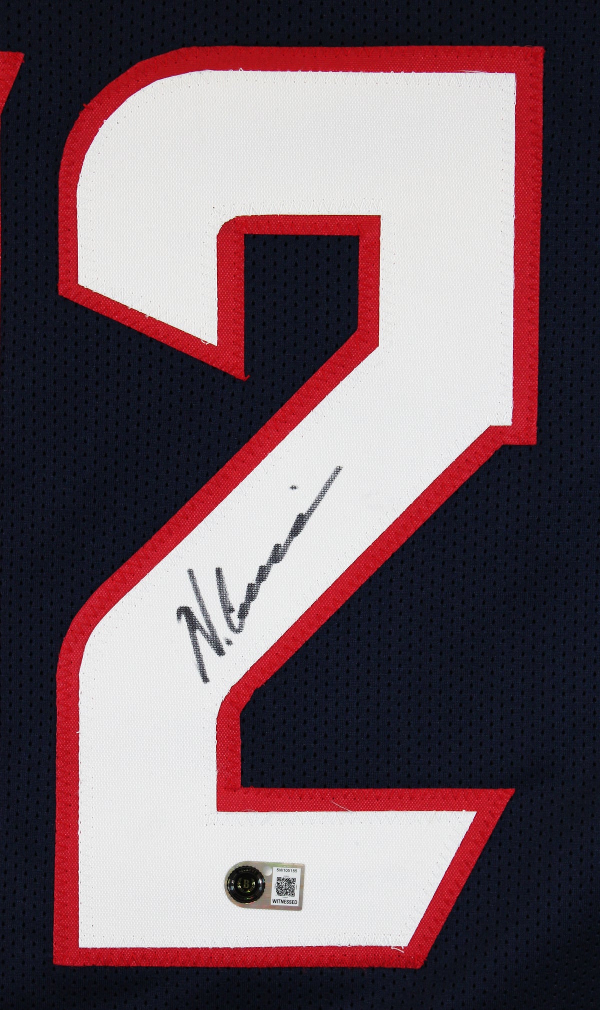 Nico Collins Authentic Signed Navy Pro Style Jersey Autographed BAS Witnessed 2
