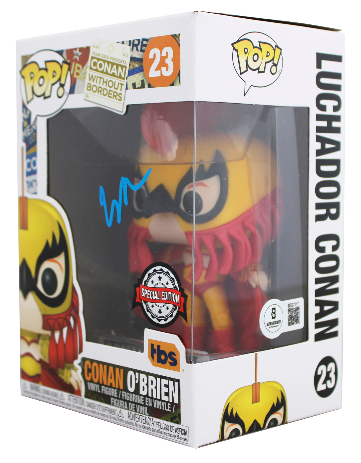 Conan O'Brien Signed Luchador Conan #23 Funko Pop Vinyl Figure BAS #BS27117