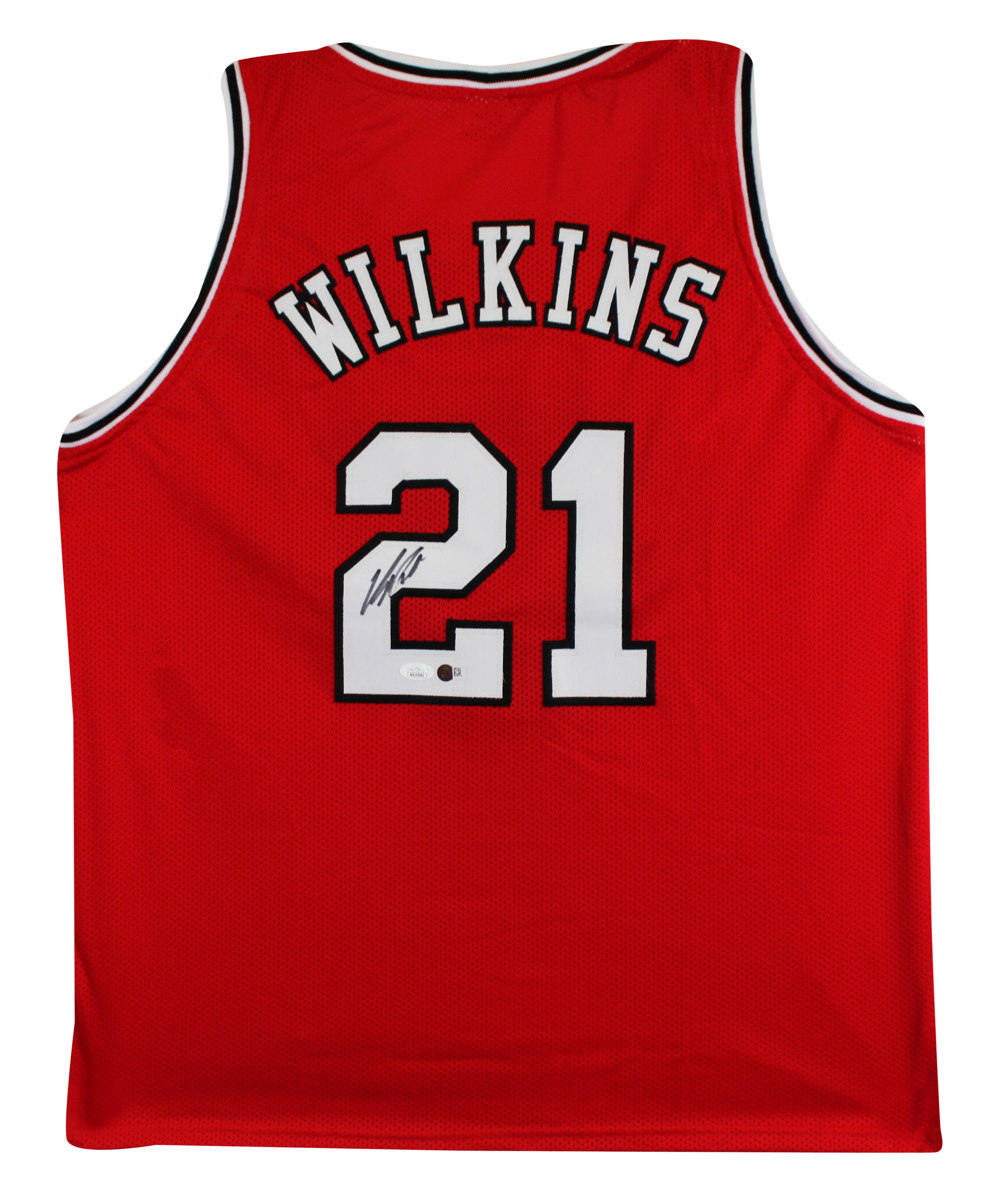 Georgia Dominique Wilkins Signed Red Pro Style Jersey JSA Witnessed #WA135361