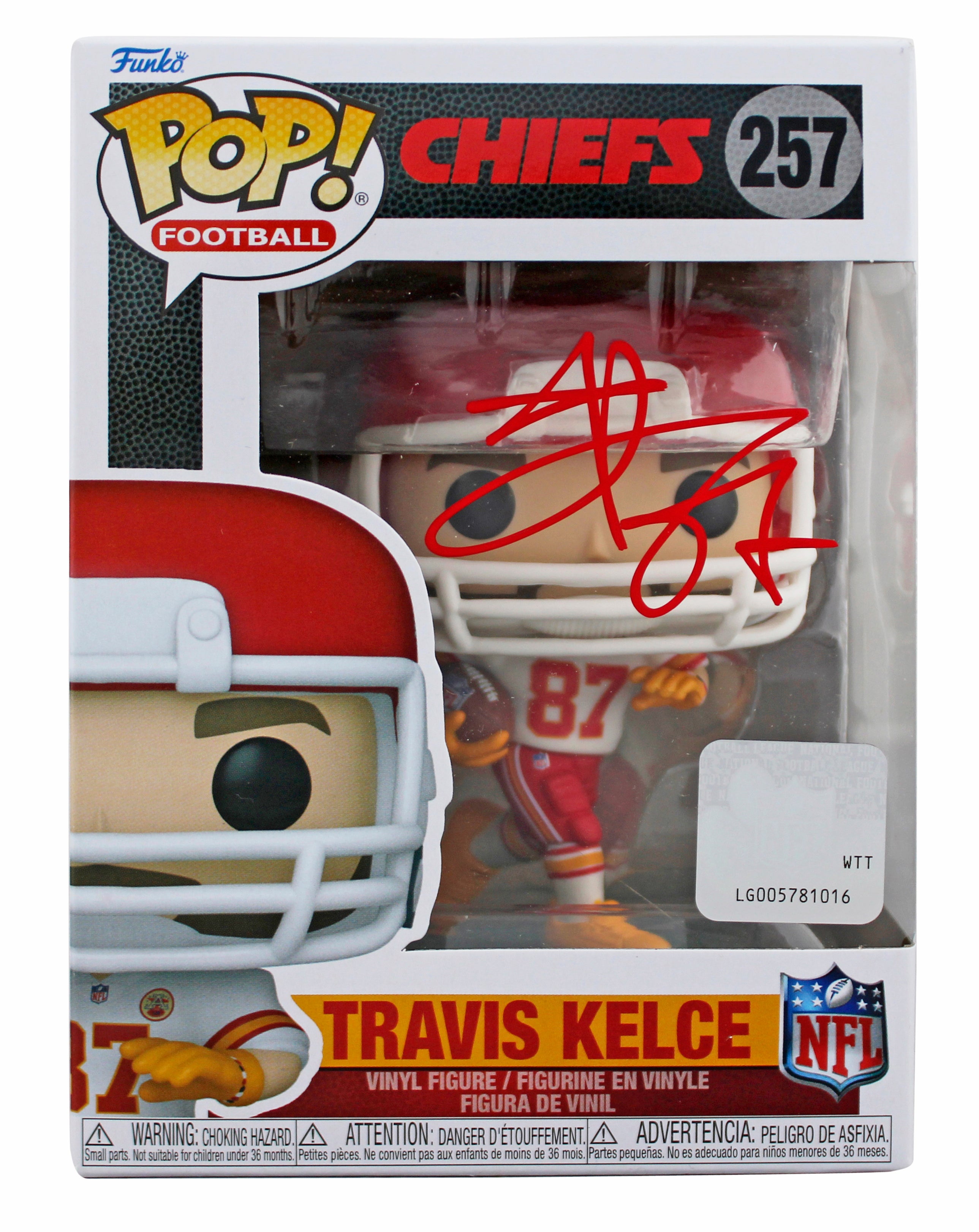 Chiefs Travis Kelce Authentic Signed #257 Funko Pop Vinyl Figure BAS Witnessed