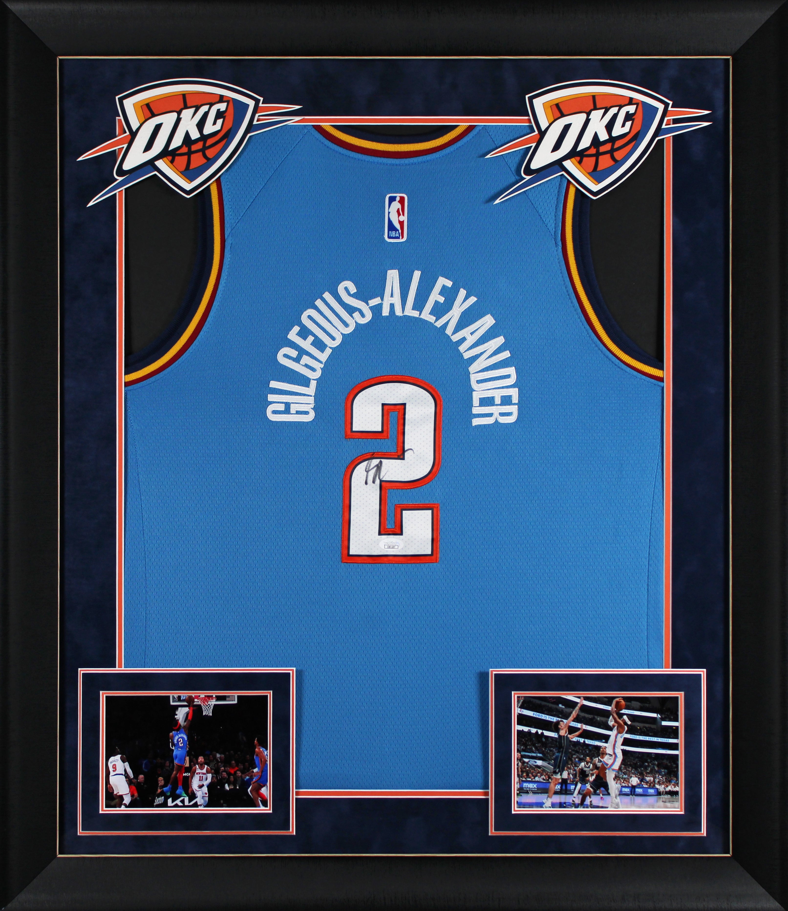 Thunder Shai Gilgeous-Alexander Signed Blue Nike Swingman Framed Jersey JSA