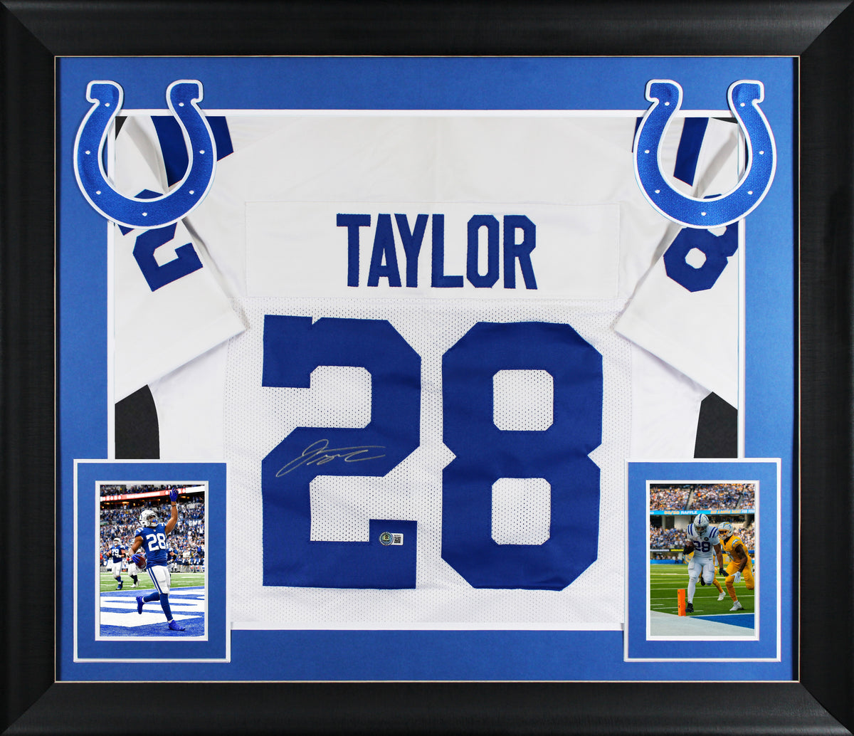 Jonathan Taylor Authentic Signed White Pro Style Framed Jersey Autographed BAS