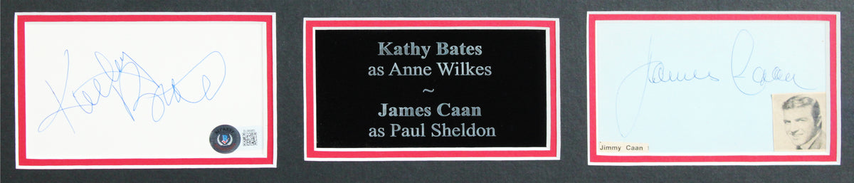 James Caan & Kathy Bates Misery Signed Index Card Framed Display BAS #AE09641