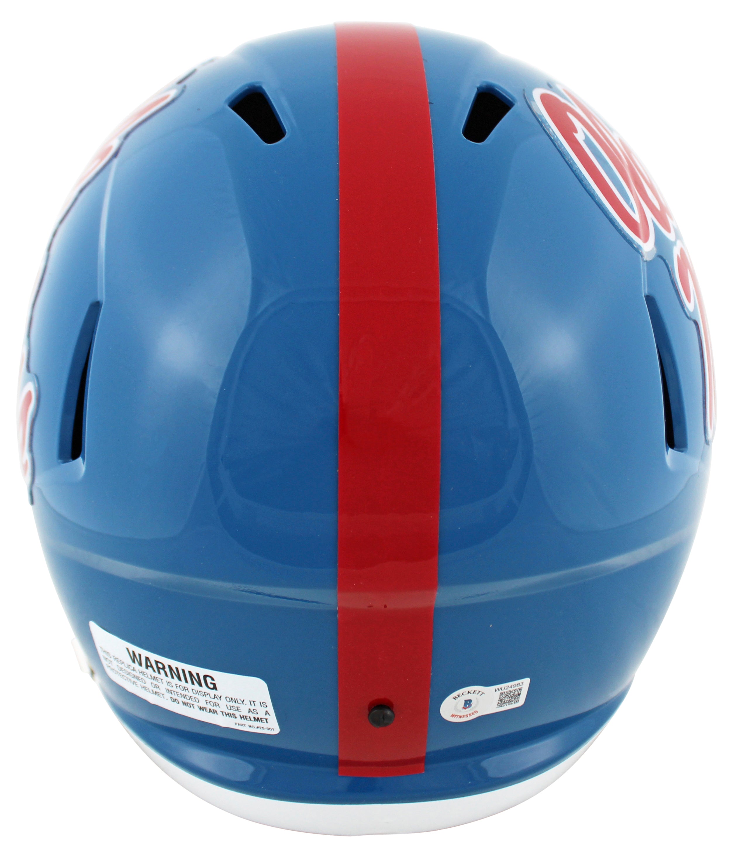 Ole Miss A.J. Brown Signed Powder Blue Full Size Speed Rep Helmet W/ Case BAS W