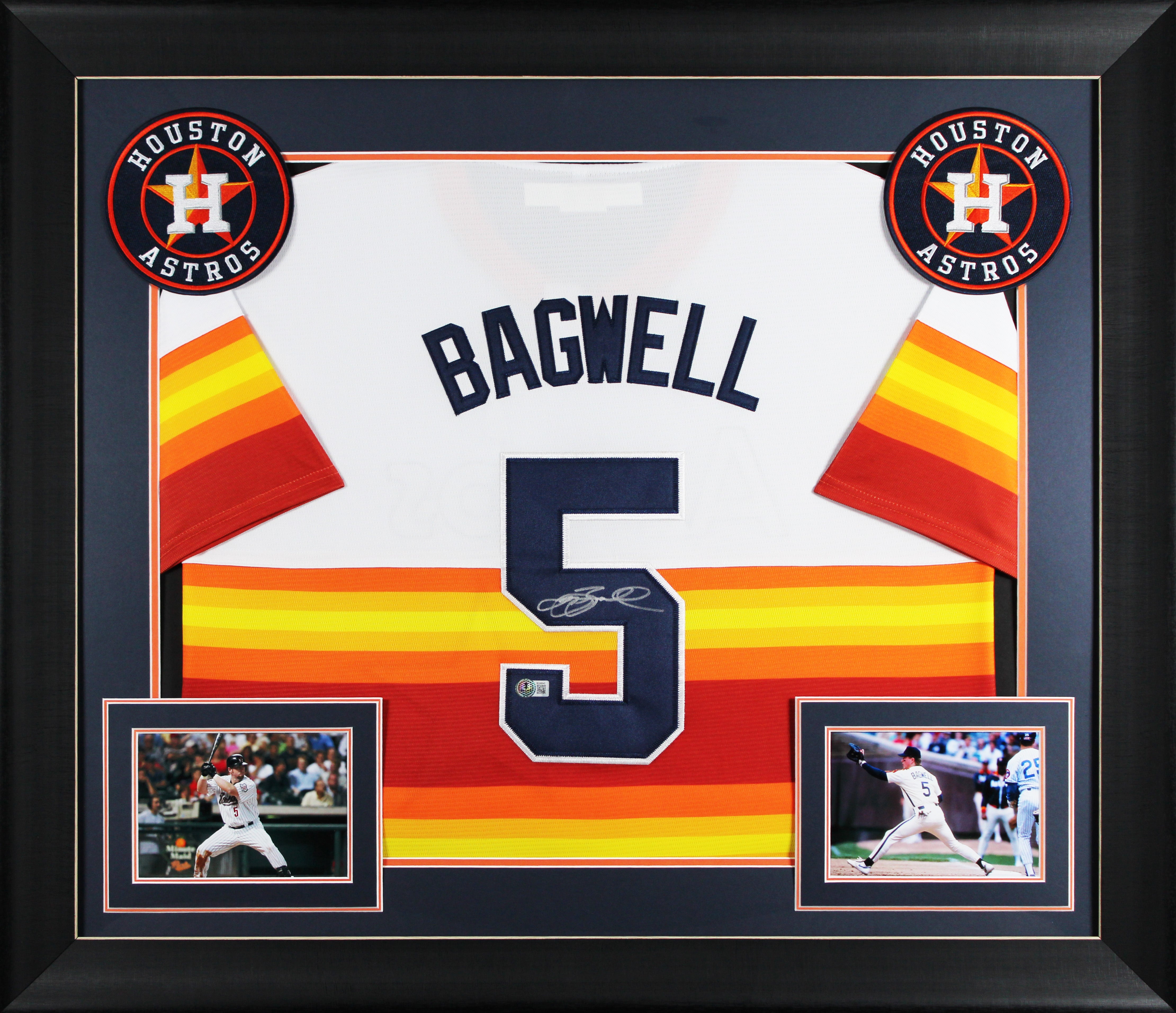 Jeff Bagwell Authentic Signed White Pro Style Framed Jersey BAS #BQ96645