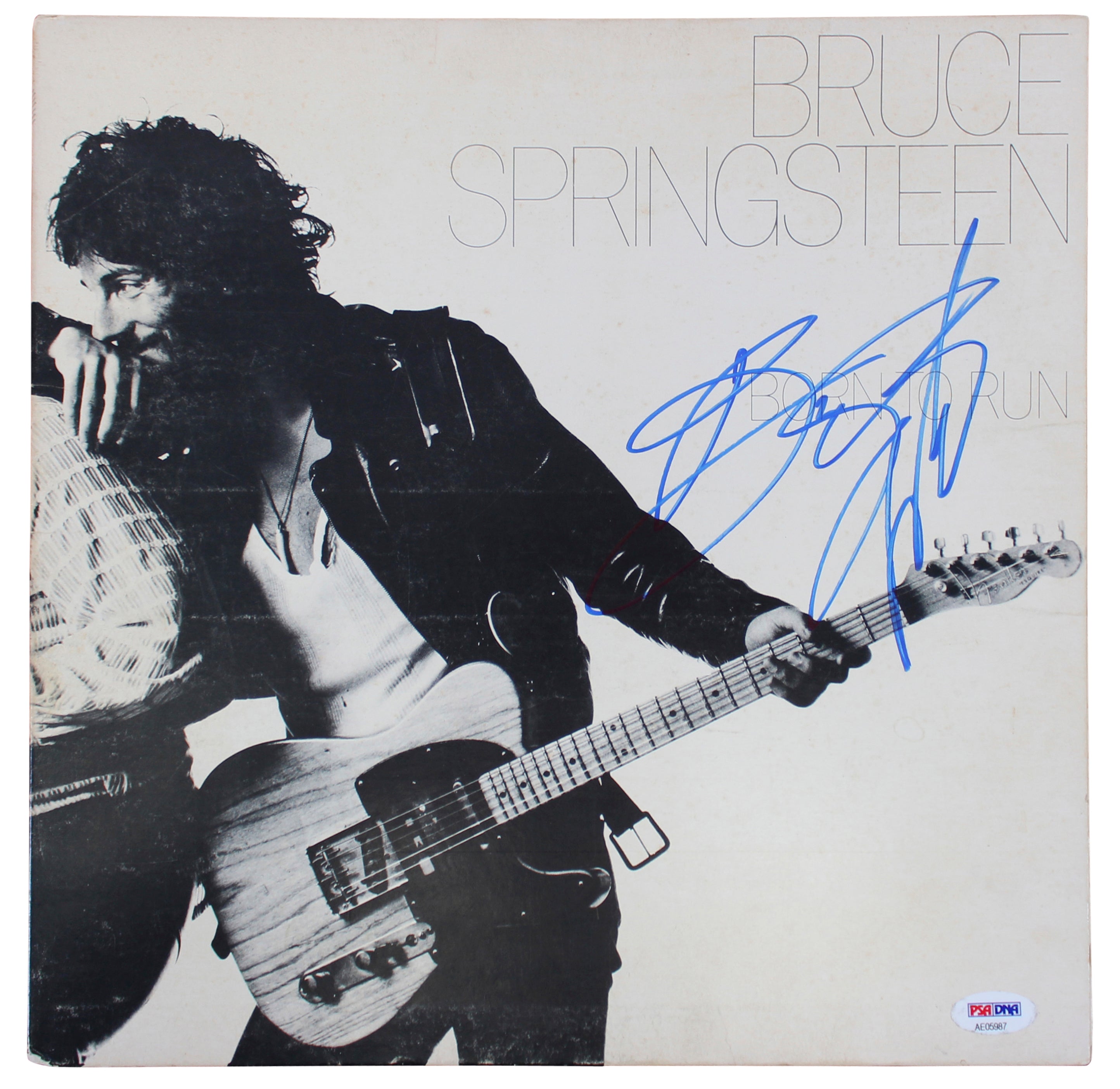 Bruce Springsteen Authentic Signed Born To Run Album Cover PSA/DNA #AE05987