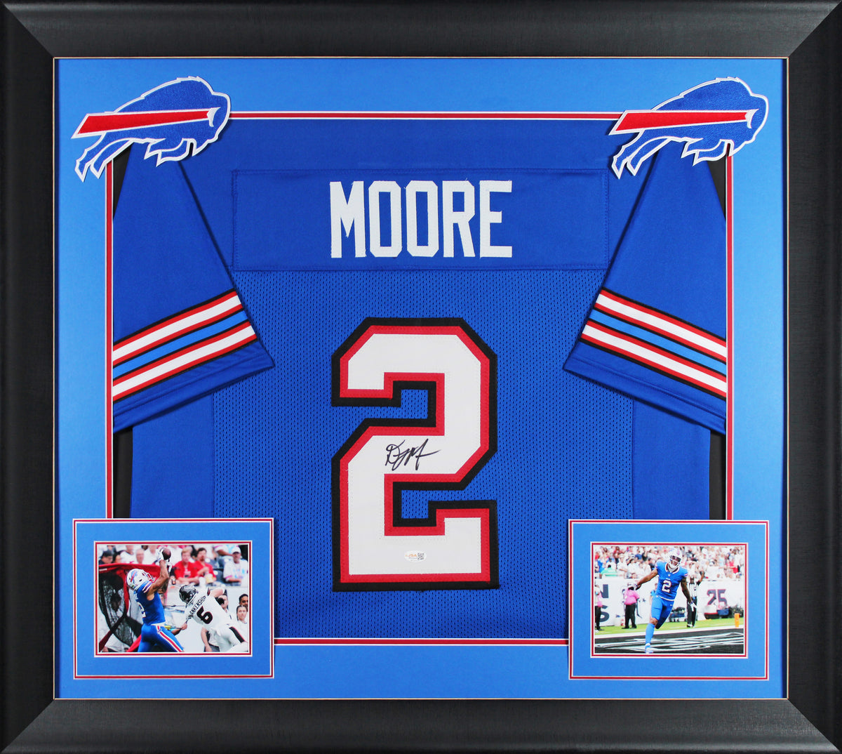 D.J. Moore Authentic Signed Blue Pro Style Framed Jersey BAS Witnessed