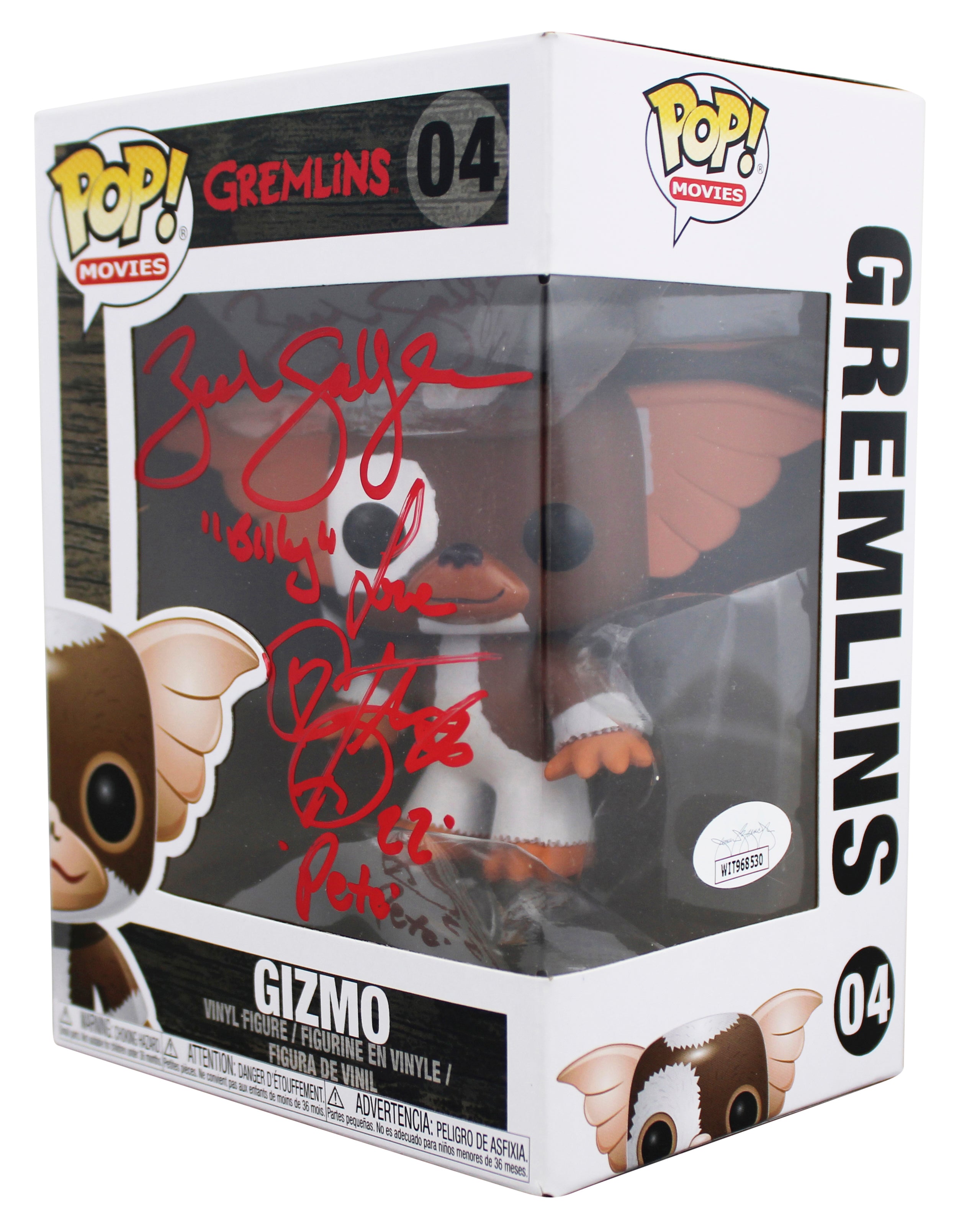 Zach Galligan & Corey Feldman Gremlins Signed Gizmo #04 Funko Pop Figure JSA