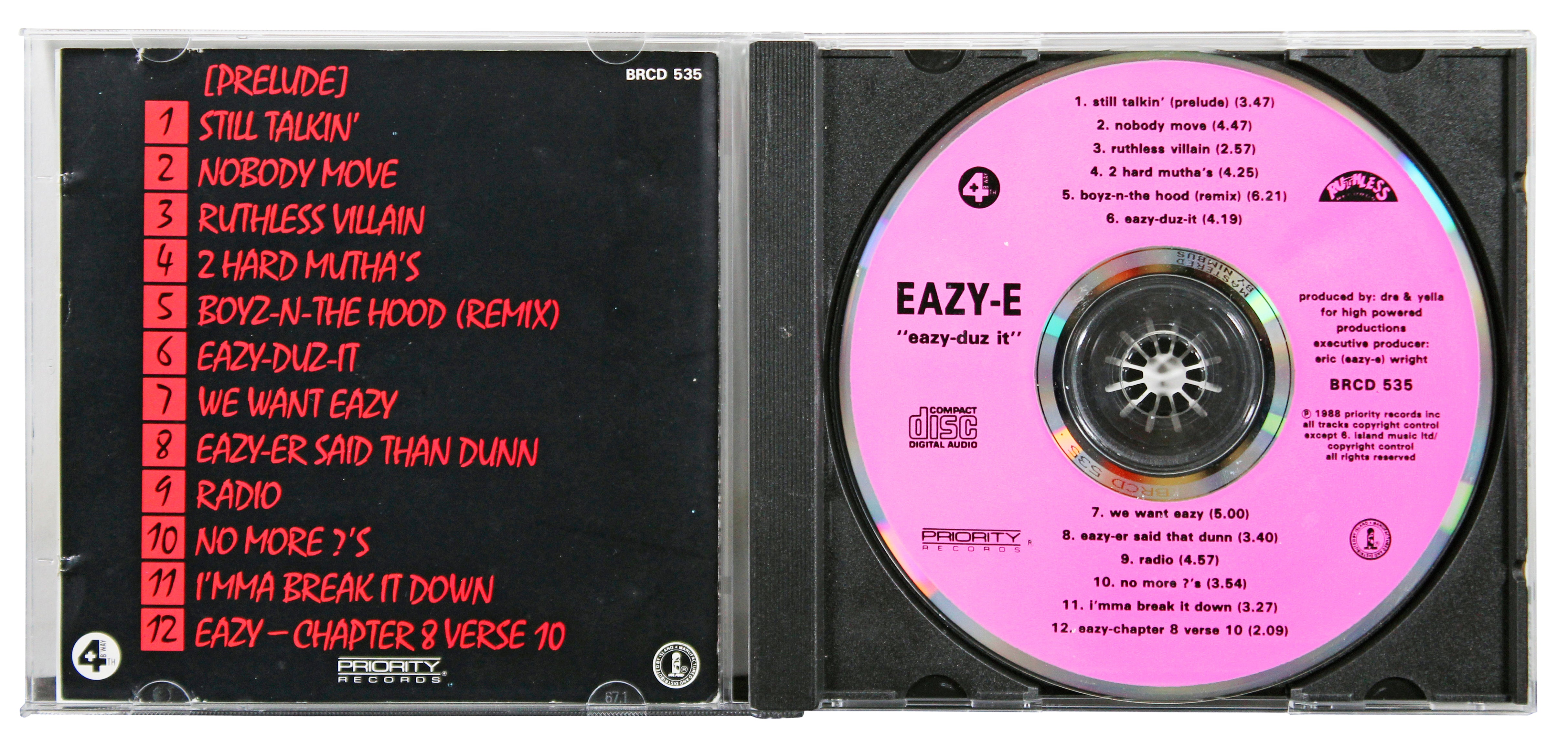 Eazy-E "2 Bick Stay Cool" Signed Eazy-Duz-It Cd Insert W/ Disk JSA #XX80870