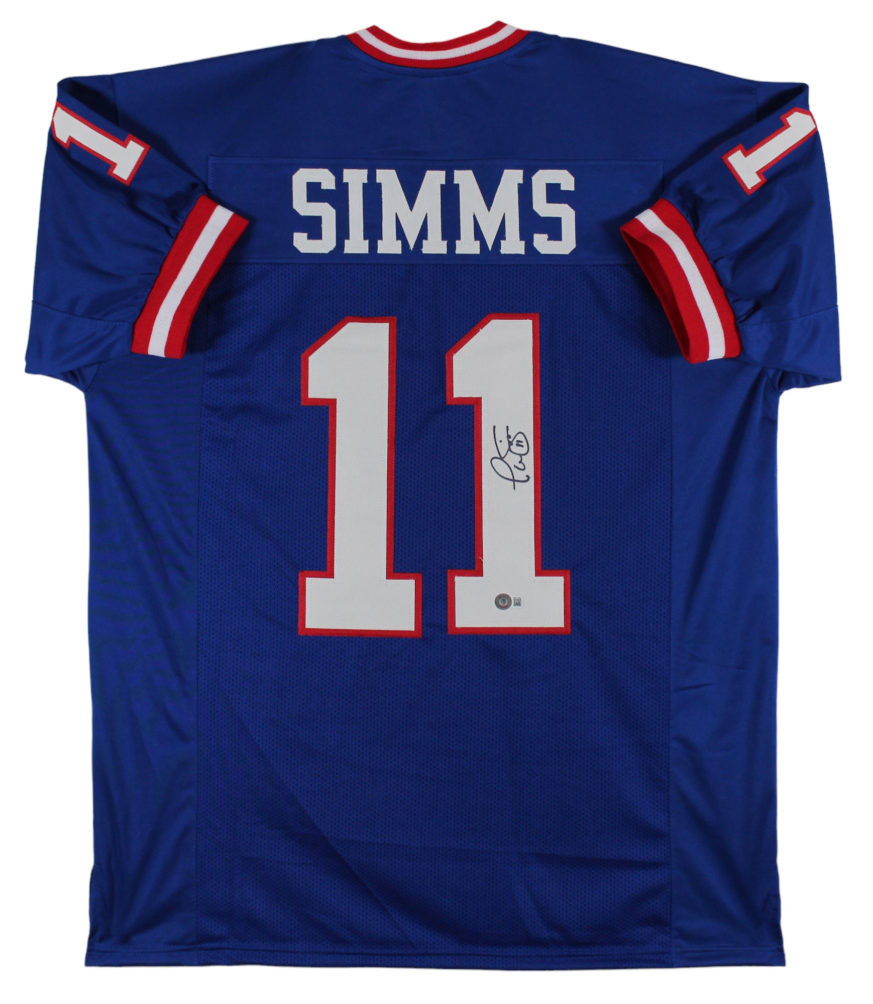 Phil Simms Authentic Signed Blue Pro Style Jersey Autographed BAS Witnessed HOLIDAY DOORBUSTER