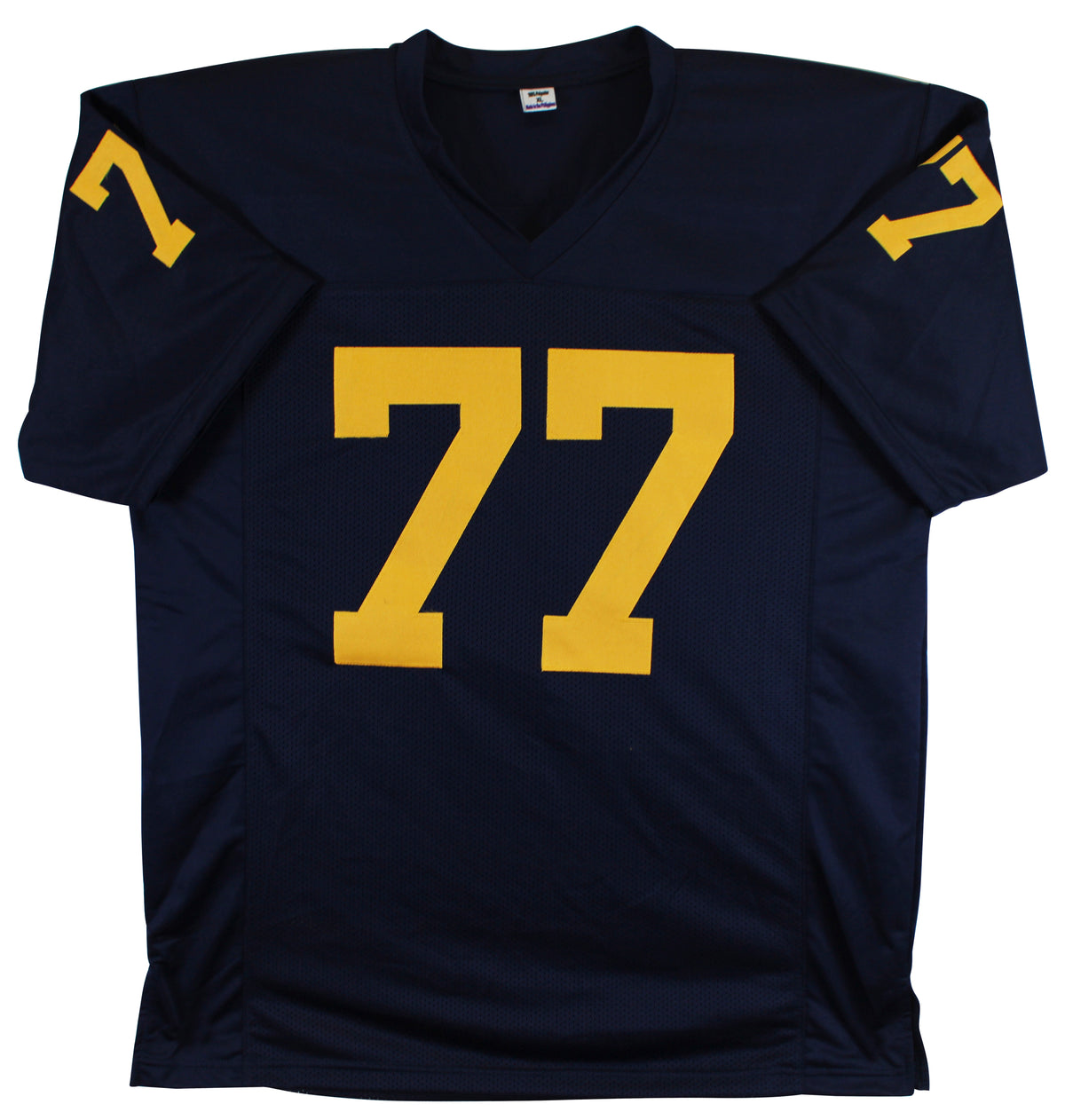 Michigan Taylor Lewan Authentic Signed Navy Blue Pro Style Jersey BAS Witnessed