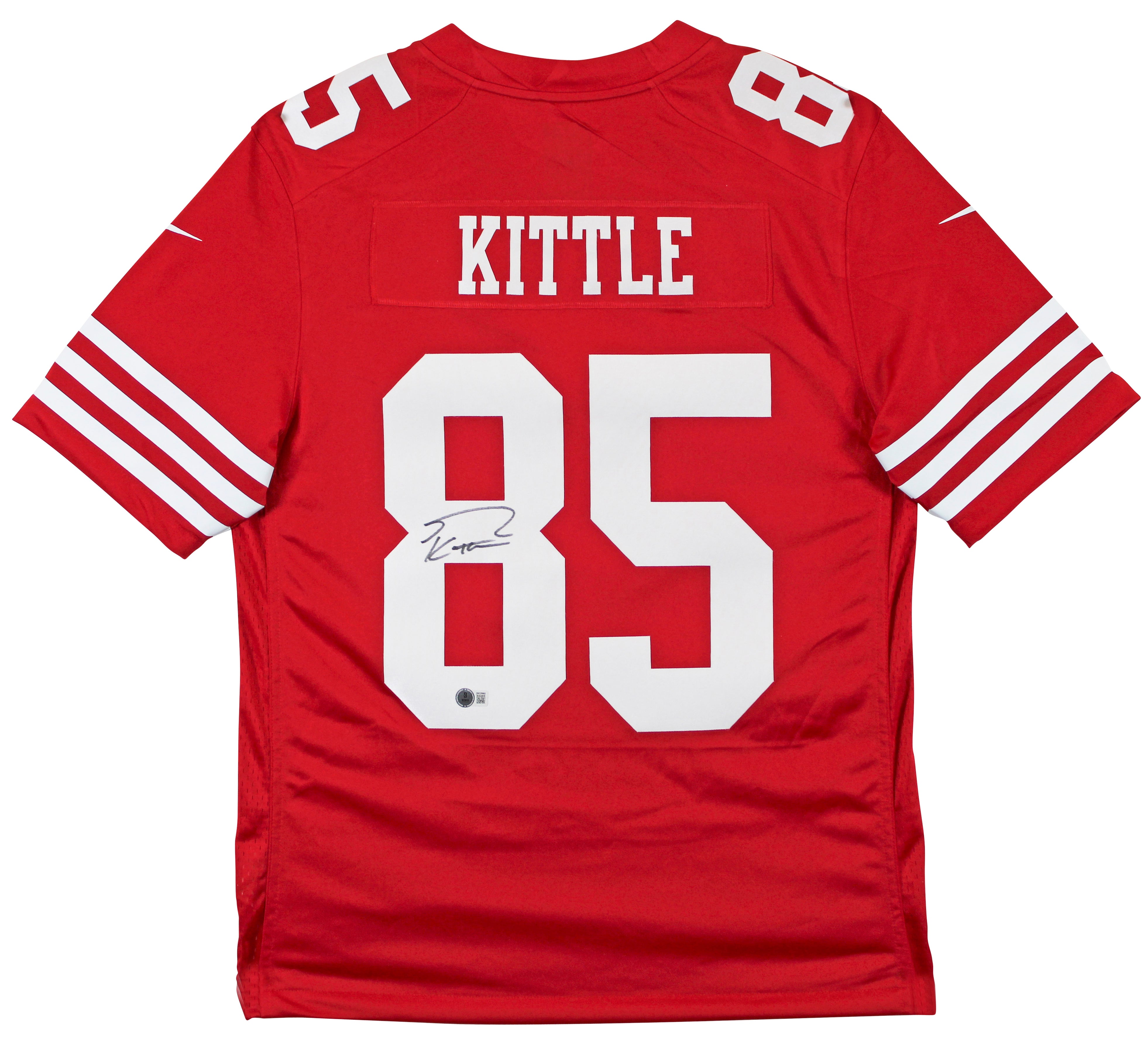 49ers George Kittle Authentic Signed Red Nike Limited Jersey BAS Witnessed