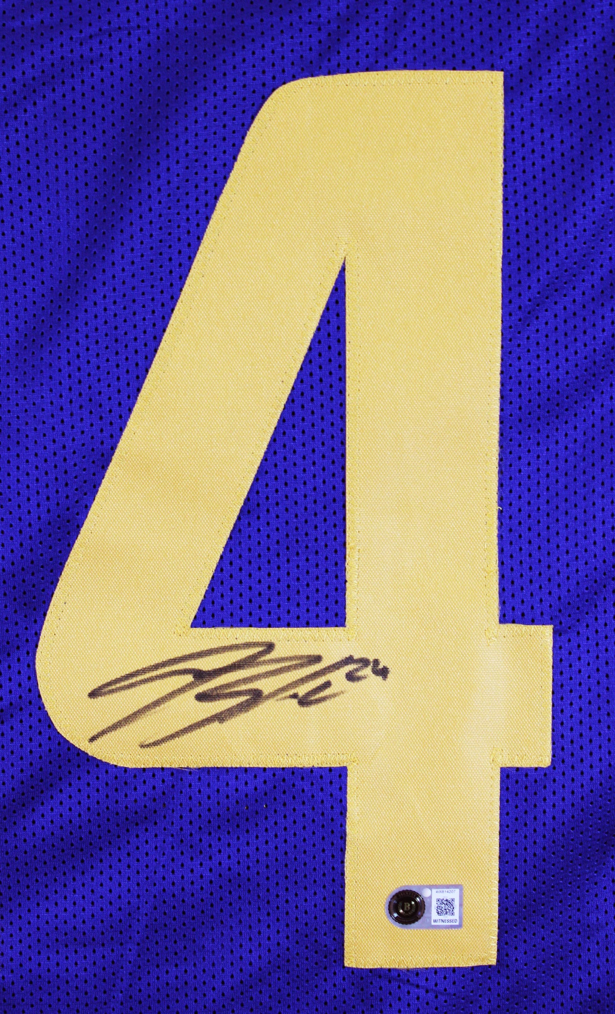 Blake Corum Authentic Signed Blue Pro Style Jersey Autographed BAS Witnessed