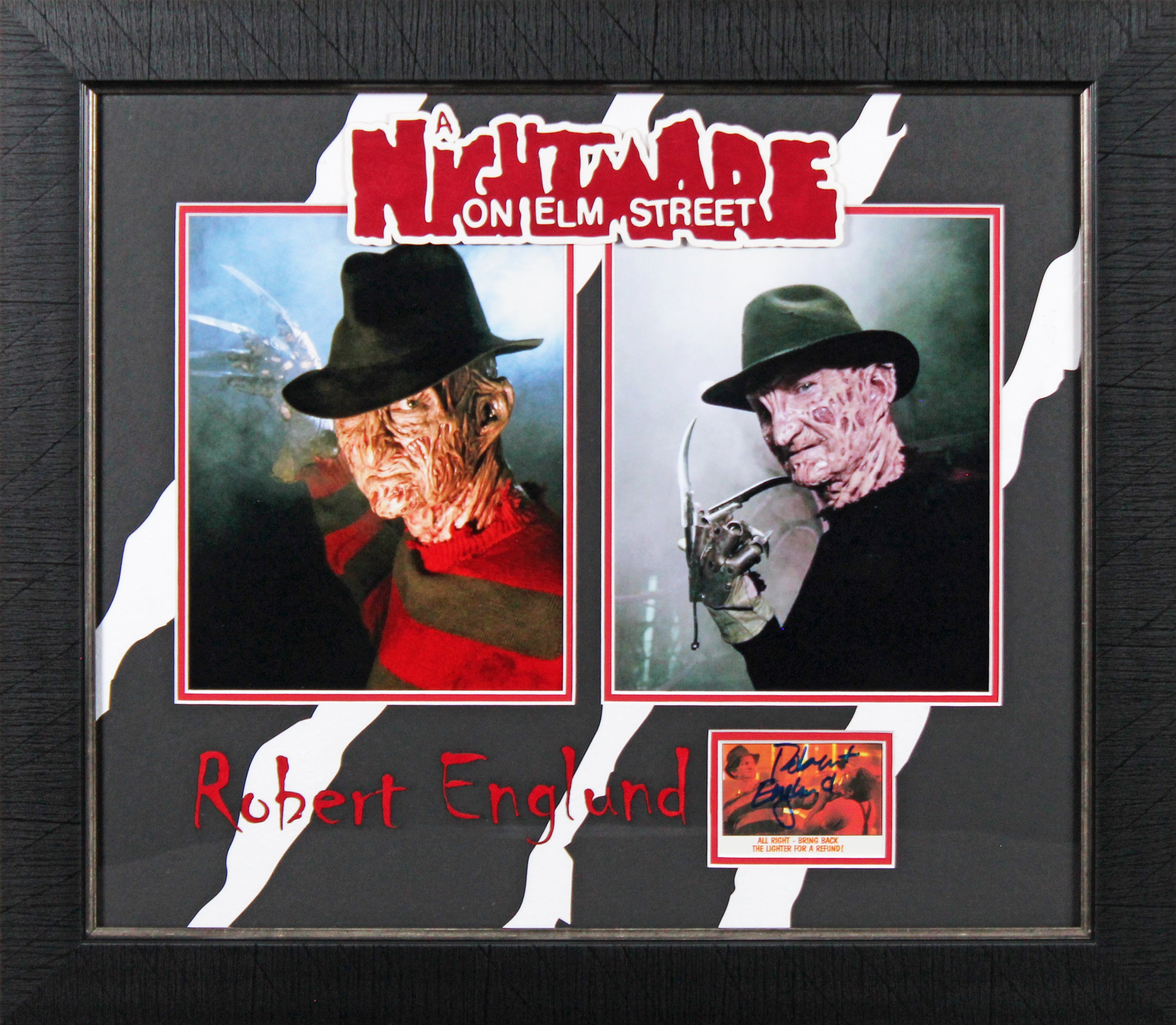 Robert Englund Nightmare on Elm Street Signed & Framed Trading Card BAS #AE09475