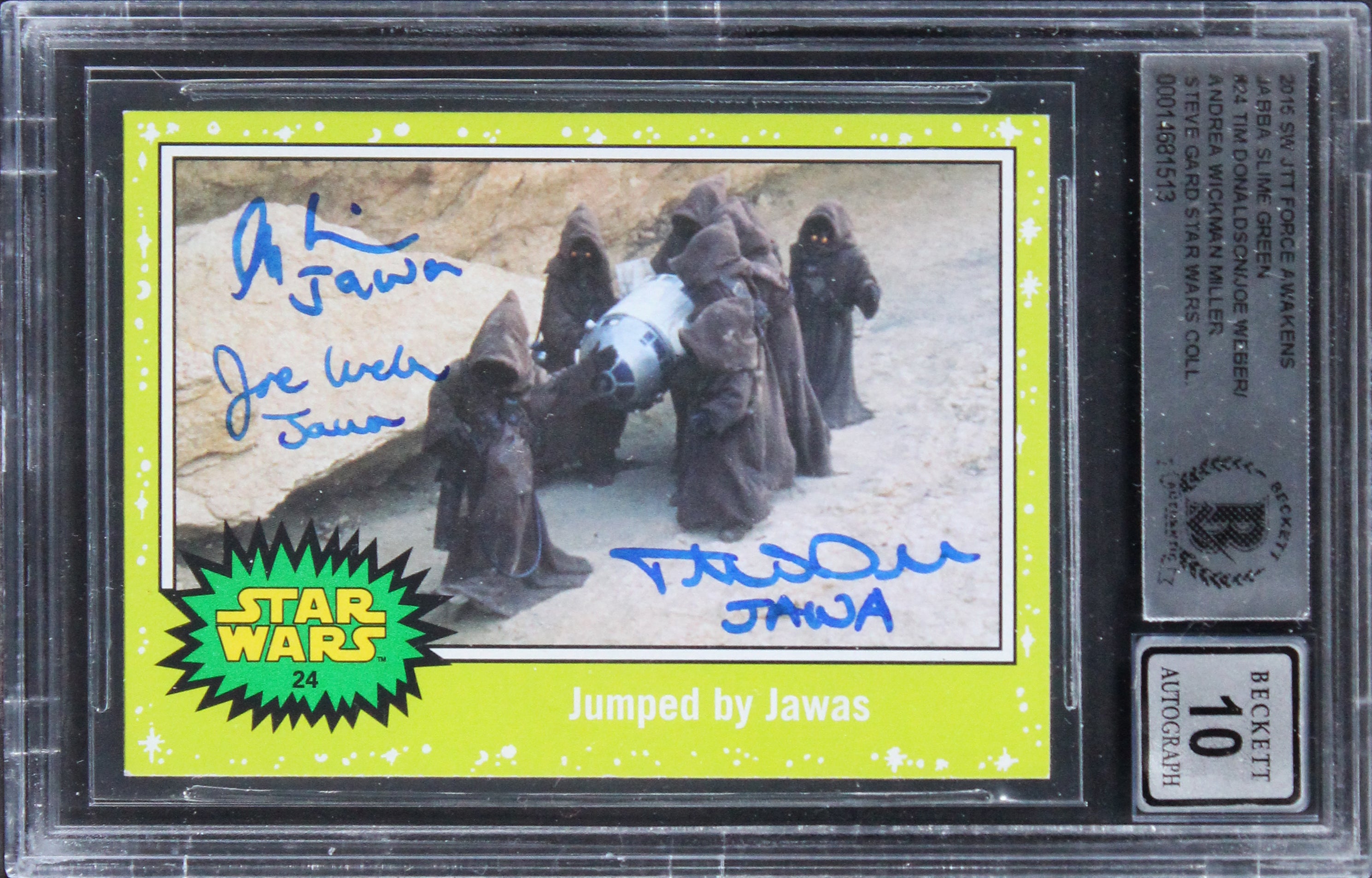 Star Wars (3) Donaldson +2 Signed 2015 JTTFA JSG #24 Card Auto 10! BAS Slabbed