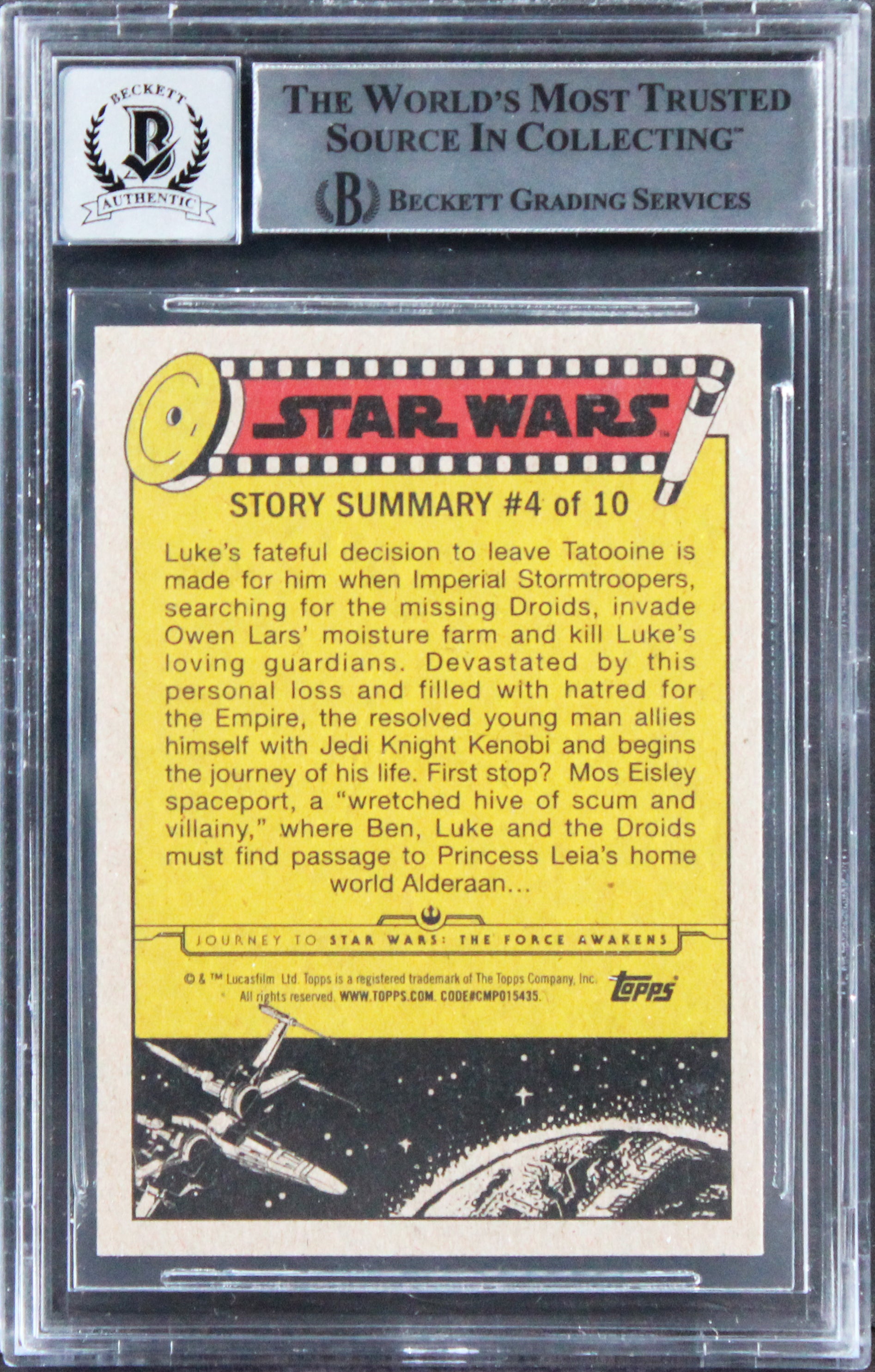 Star Wars (3) Donaldson +2 Signed 2015 JTTFA JSG #24 Card Auto 10! BAS Slabbed