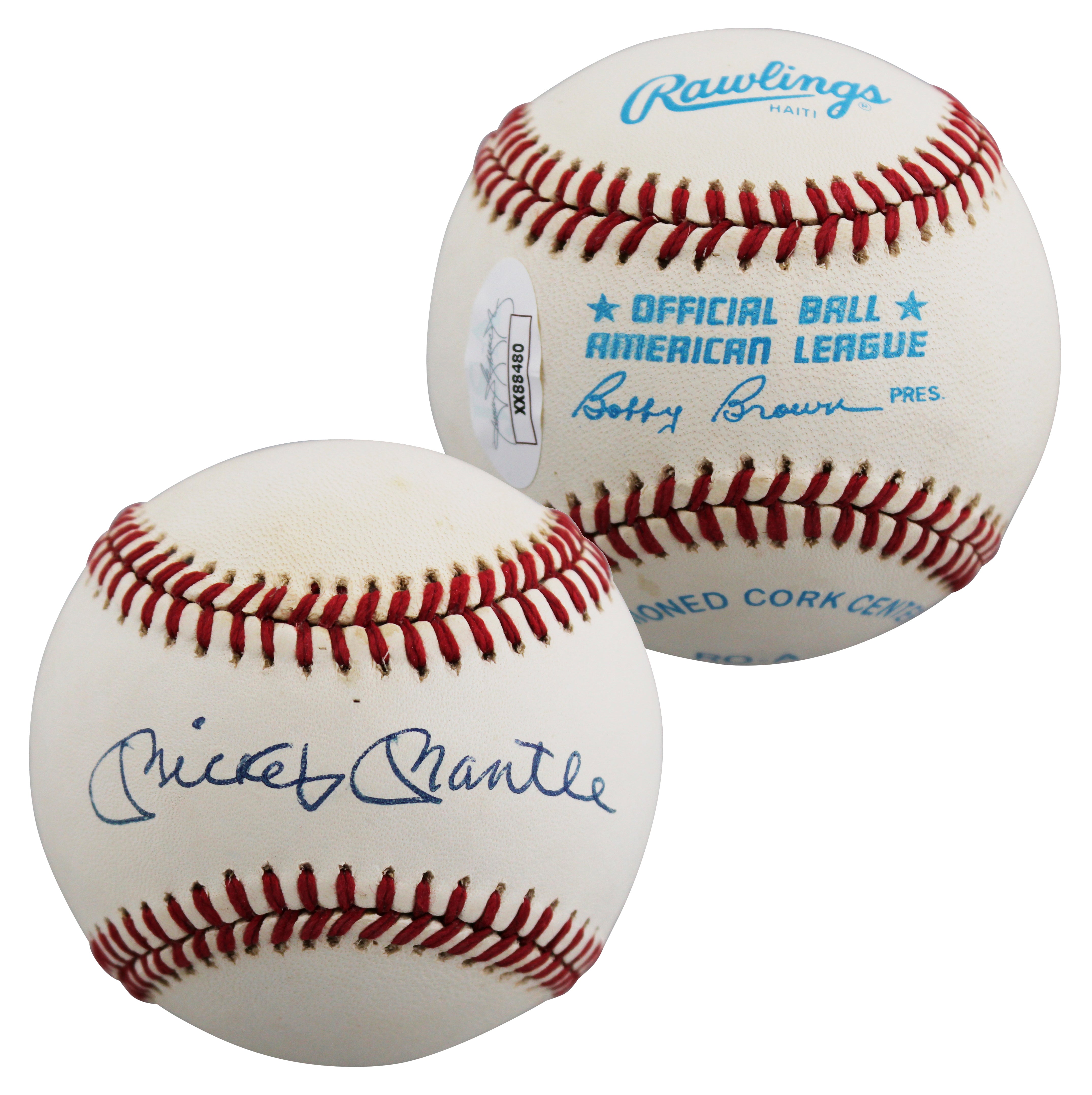 Yankees Mickey Mantle Authentic Signed Bobby Brown OAL Baseball JSA #XX88480