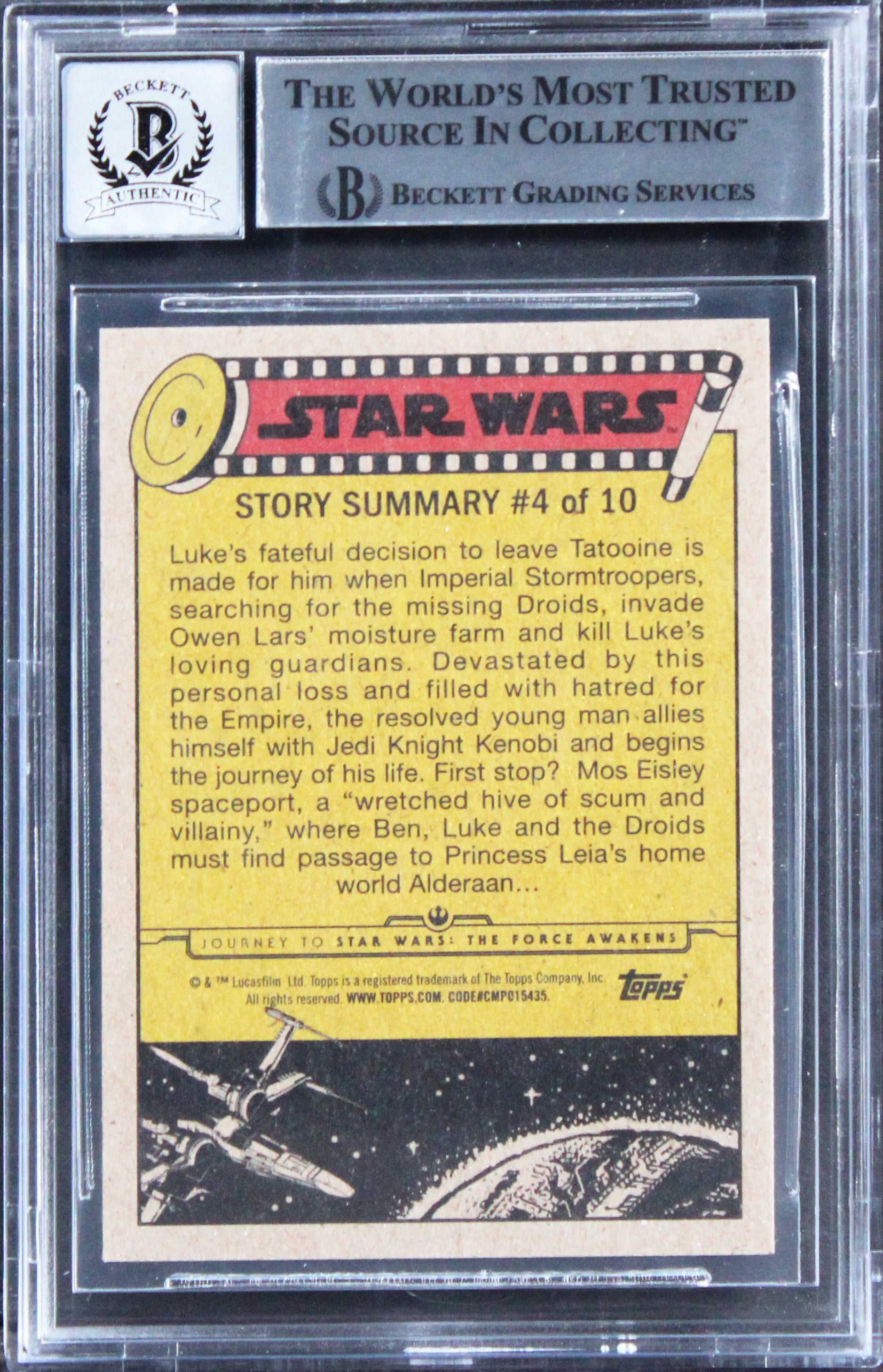 Star Wars (3) Donaldson +2 Signed 2015 SW JTTFA #24 Card Auto 10! BAS Slabbed