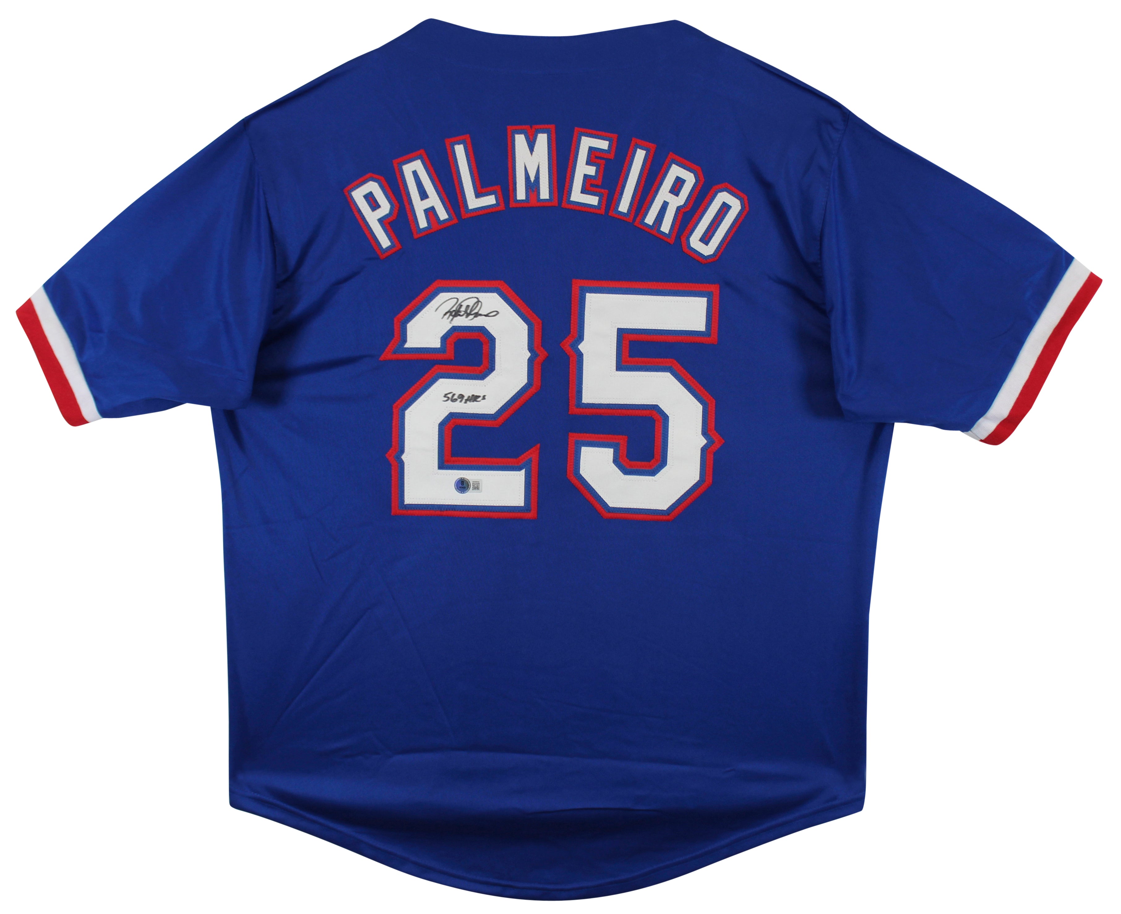 Rafael Palmeiro "569 HR's" Authentic Signed Blue Pro Style Jersey BAS Witnessed