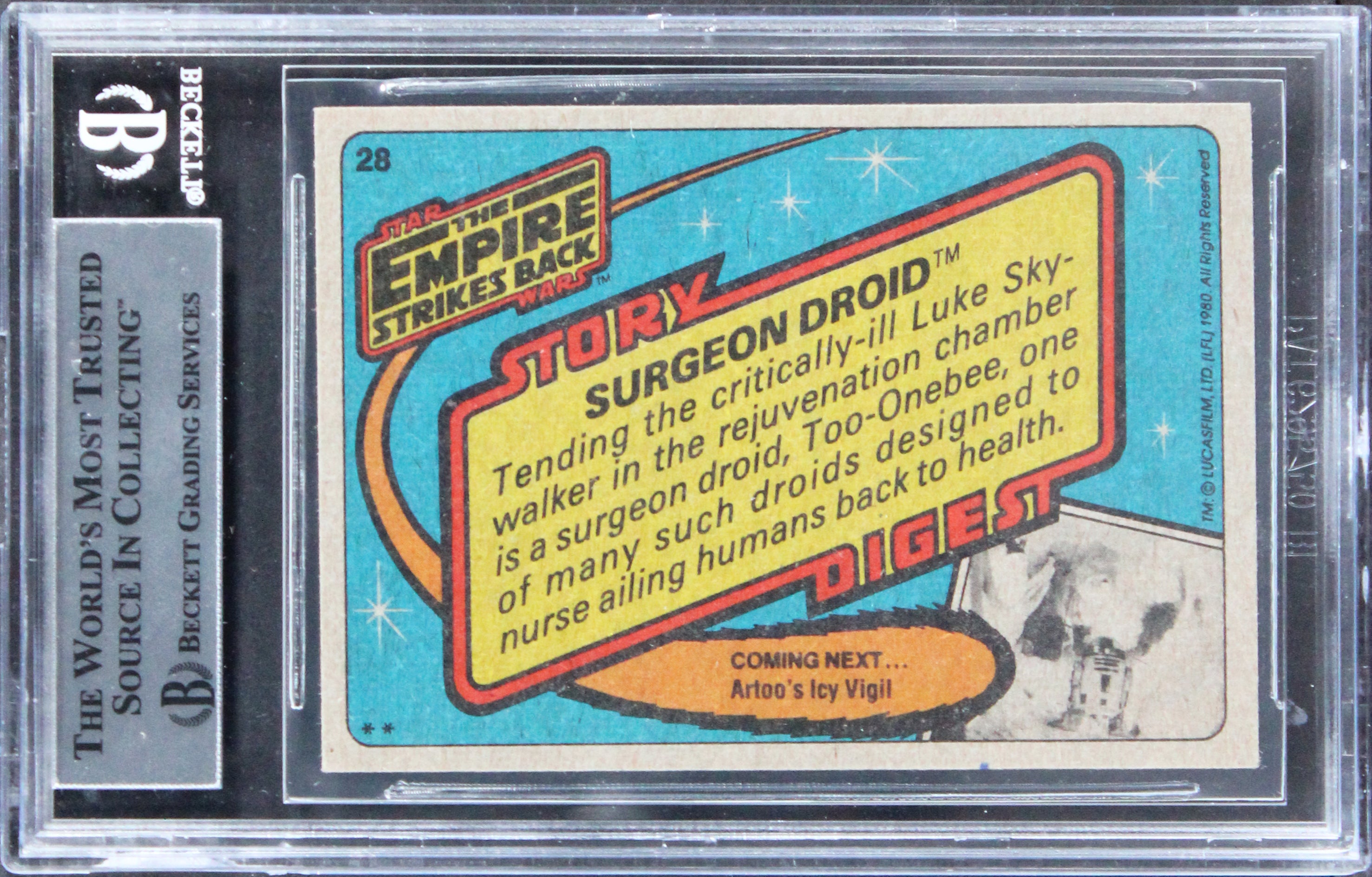 Star Wars (6) Delk, Nichols, Milner +3 Signed 1980 SW ESB #28 Card BAS Slabbed