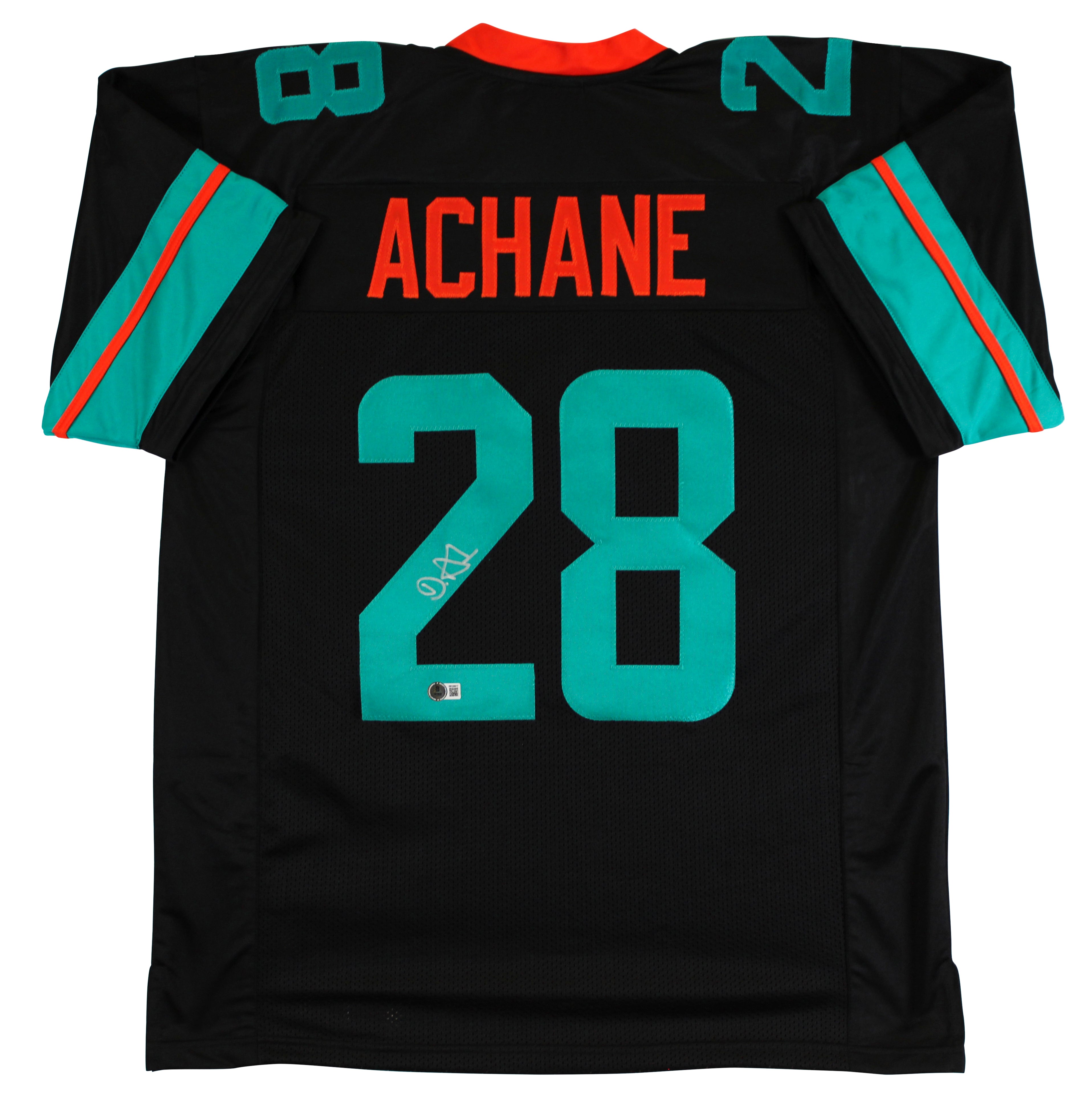 De'Von Achane Signed 2025 Rivalries Black Pro Style Jersey BAS Witnessed