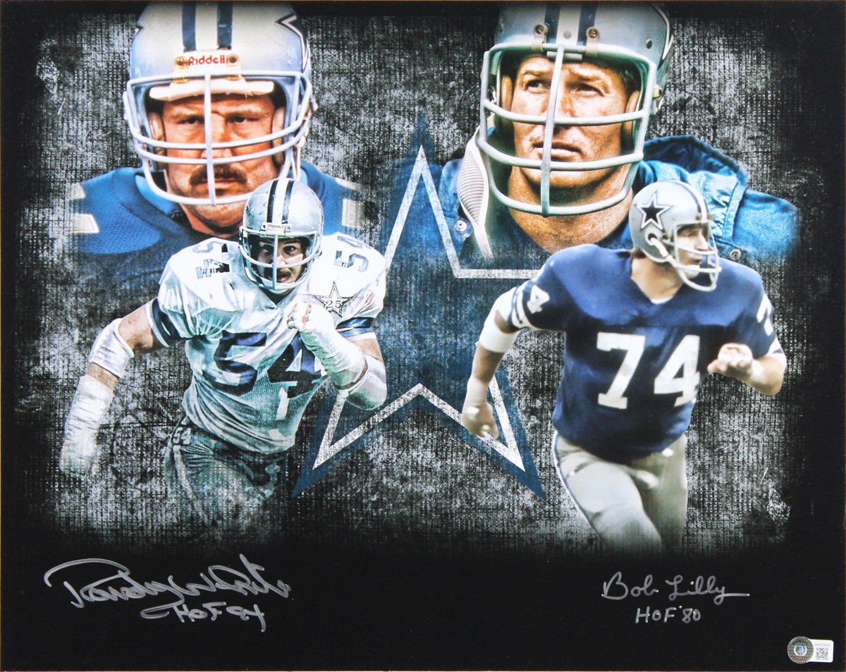 Cowboys Randy White & Bob Lilly "HOF" Signed 16x20 Framed Photo BAS Wit #WK35950