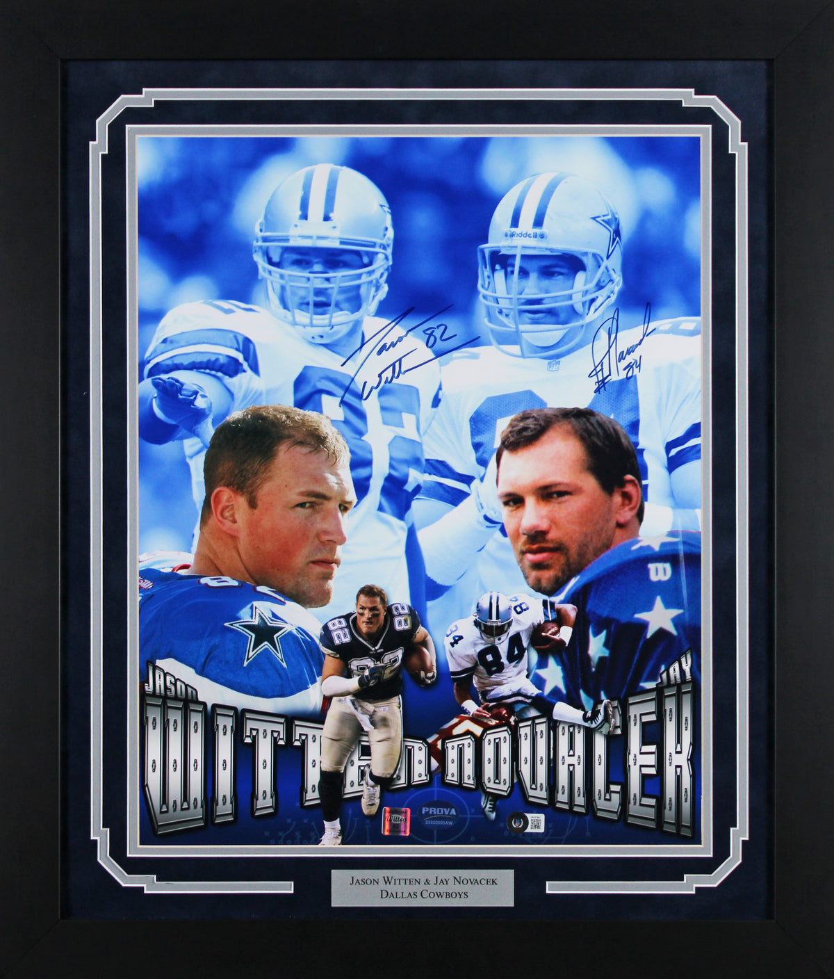 Cowboys Jason Witten  & Jay Novacek Signed 16x20 Framed Photo BAS Wit #1W167881