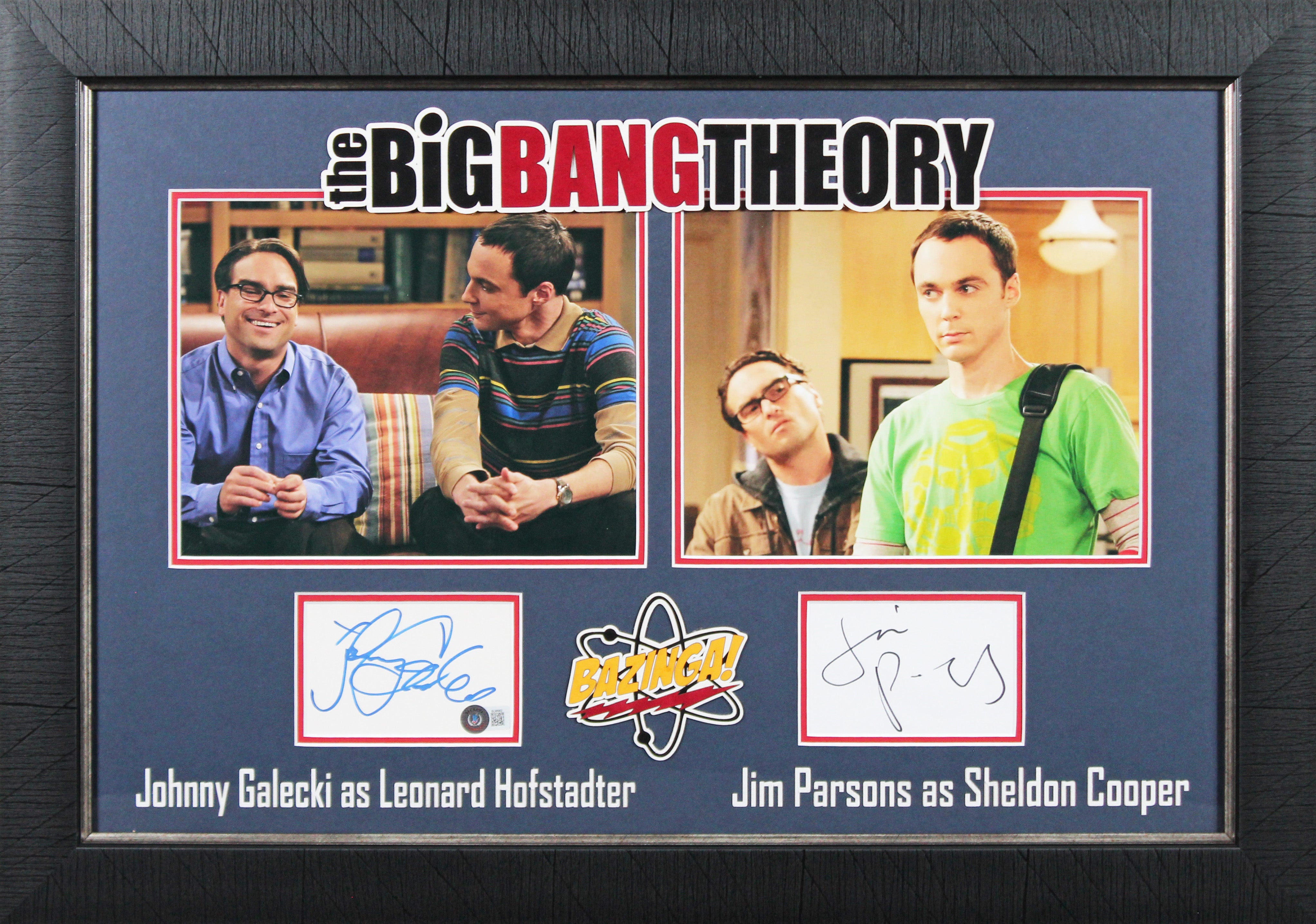 Jim Parsons & Johnny Galecki The Big Bang Theory Signed & Framed Display BAS LOA