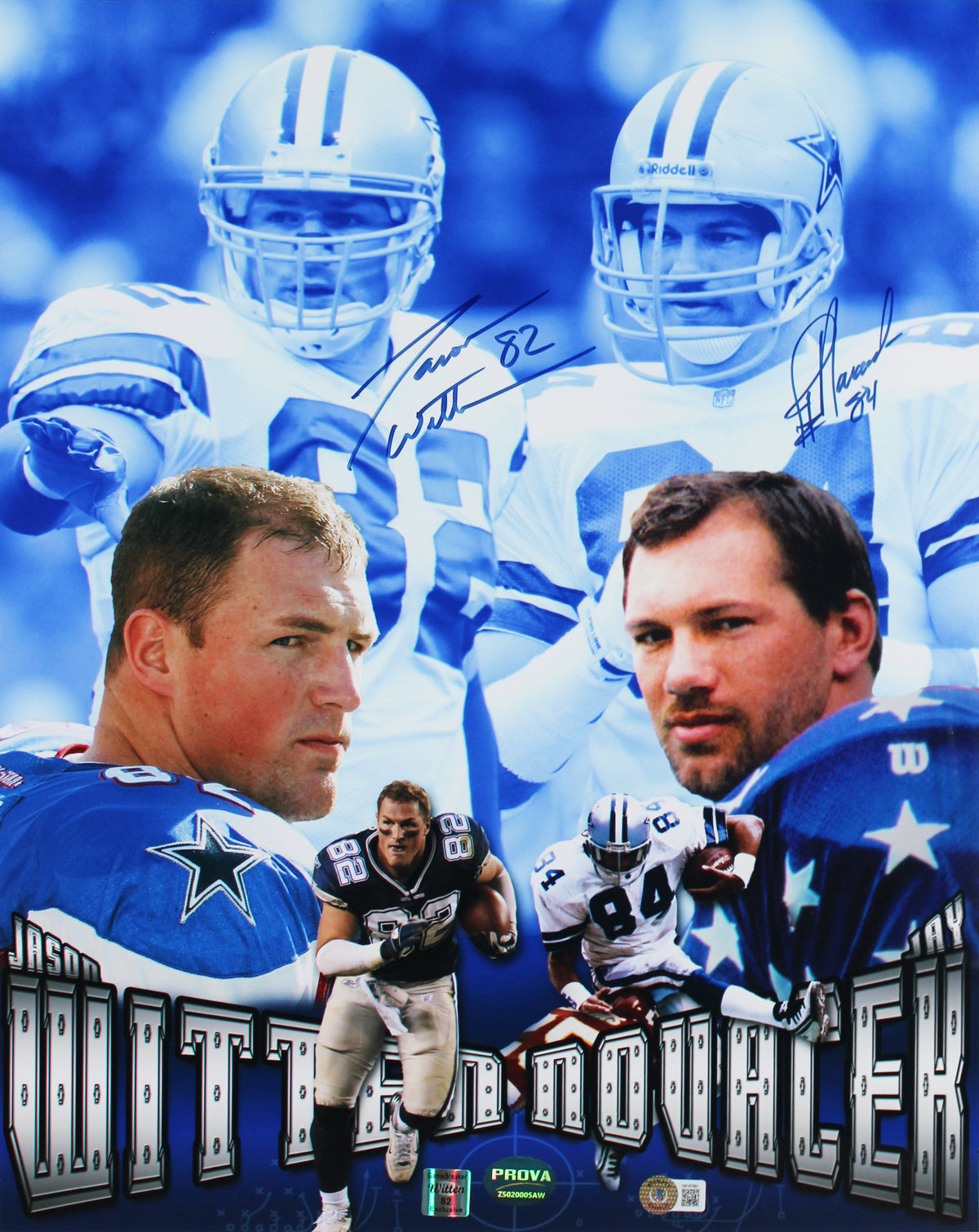 Cowboys Jason Witten  & Jay Novacek Signed 16x20 Framed Photo BAS Wit #1W167881