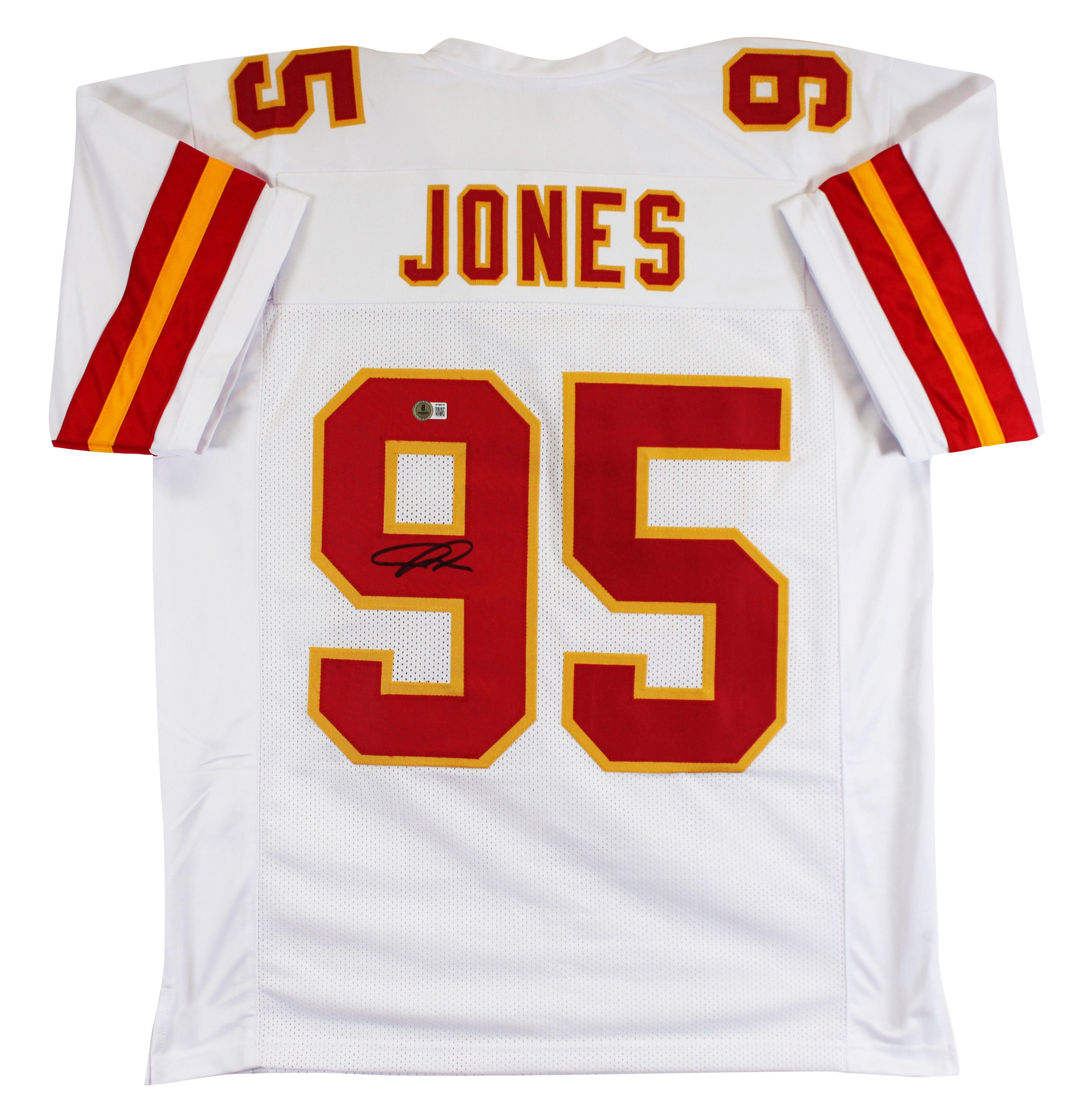 Chris Jones Authentic Signed White Pro Style Jersey Autographed BAS