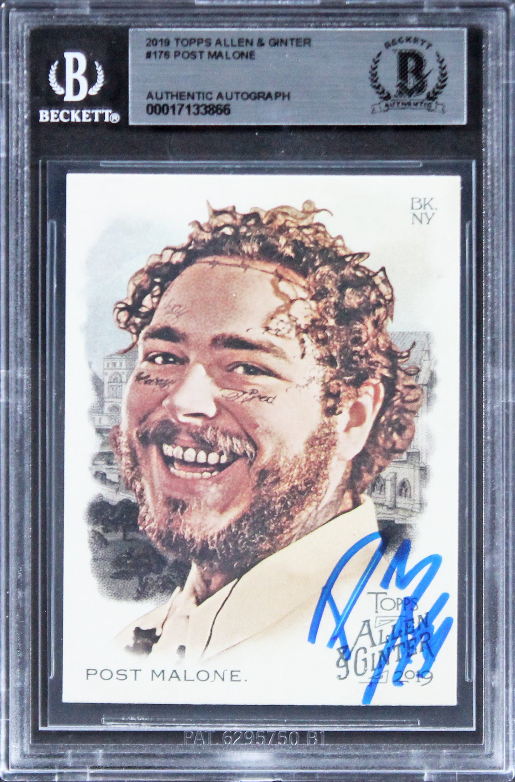 Post Malone Authentic Signed 2019 Topps Allen & Ginter #176 Card BAS Slabbed 1