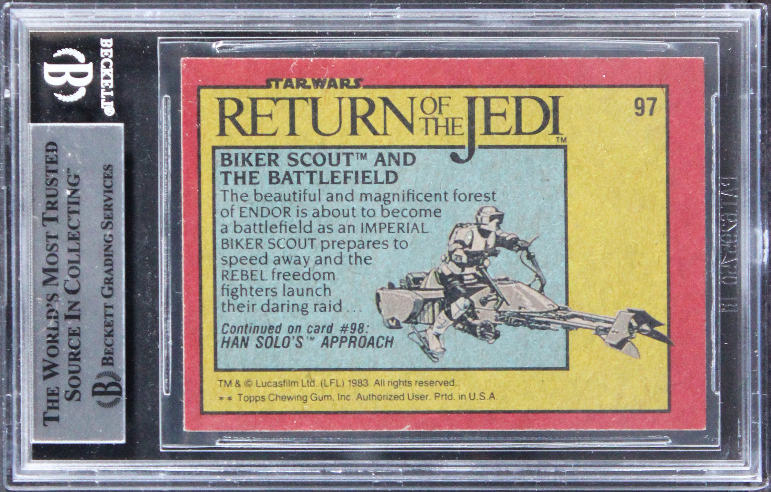 Star Wars (7) Randall, Skeaping, Holt +4 Signed 1983 ROTJ #87 Card BAS Slabbed