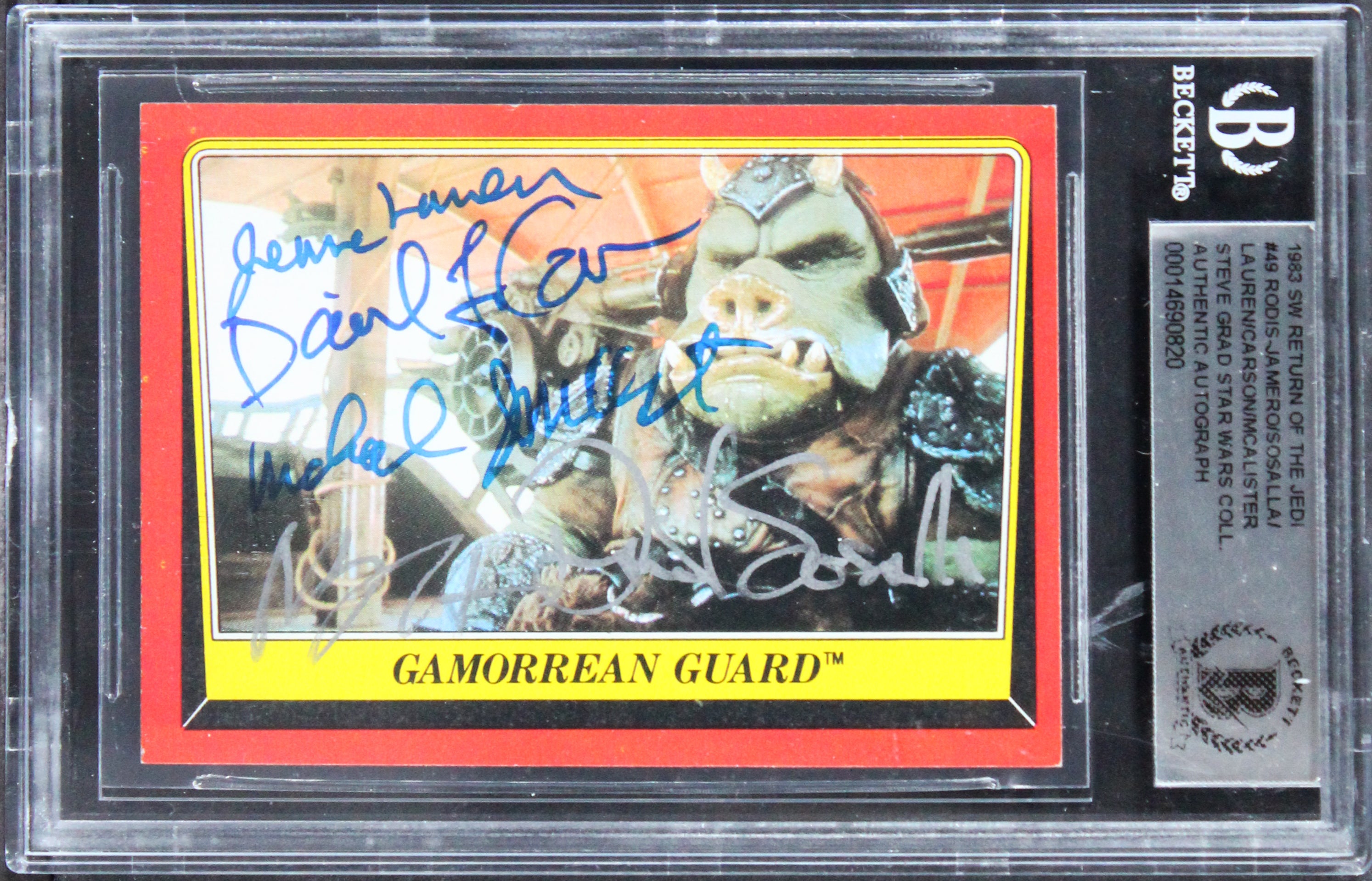 Star Wars (5) Rodis-Jamero, Sosalla +3 Signed 1983 SW ROTJ #49 Card BAS Slabbed